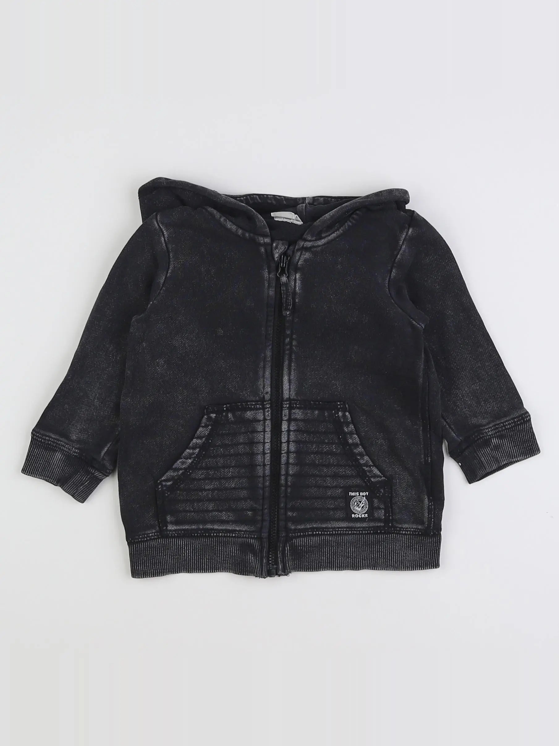 H&M - sweat noir - 3/6 mois