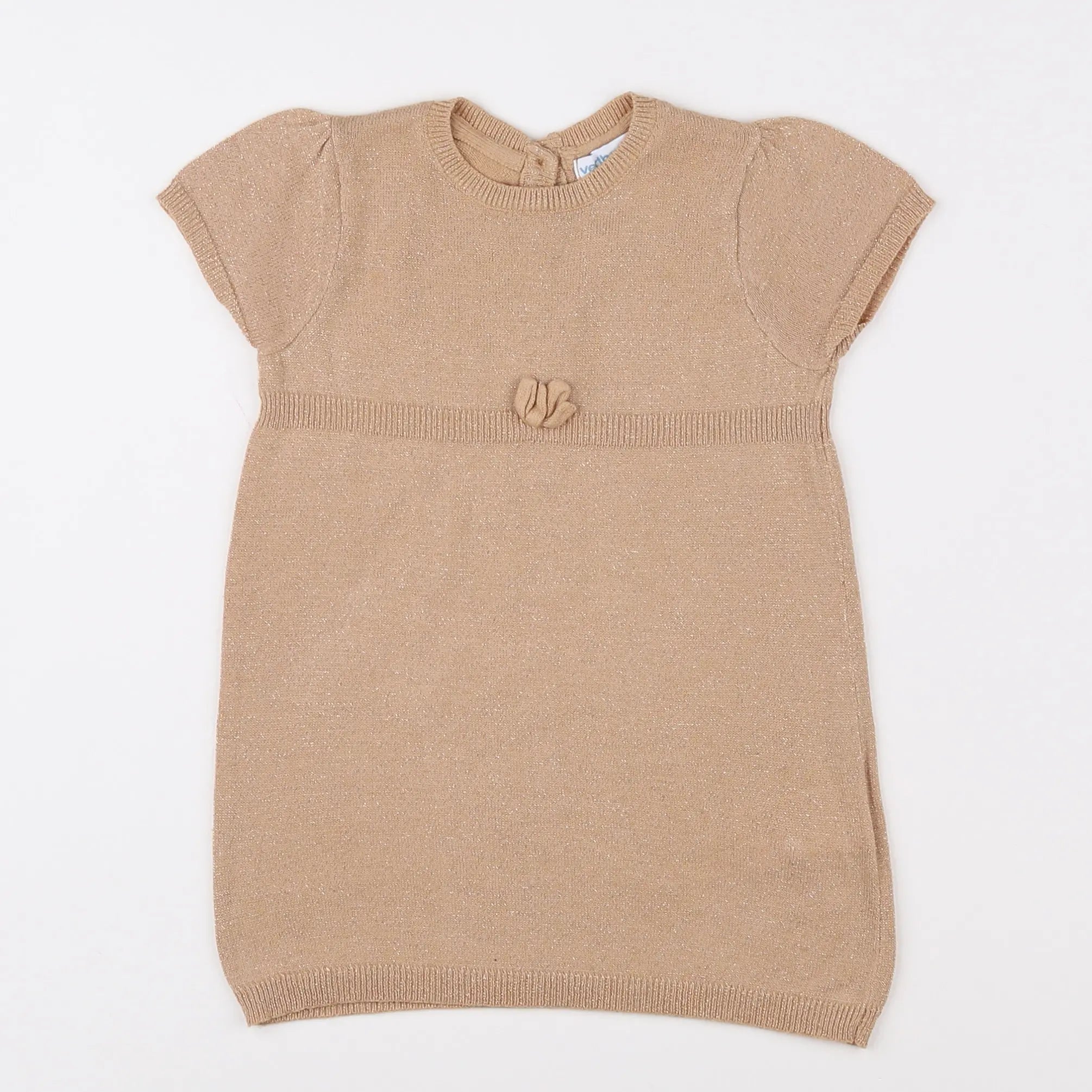 Vertbaudet - robe marron, or - 12 mois