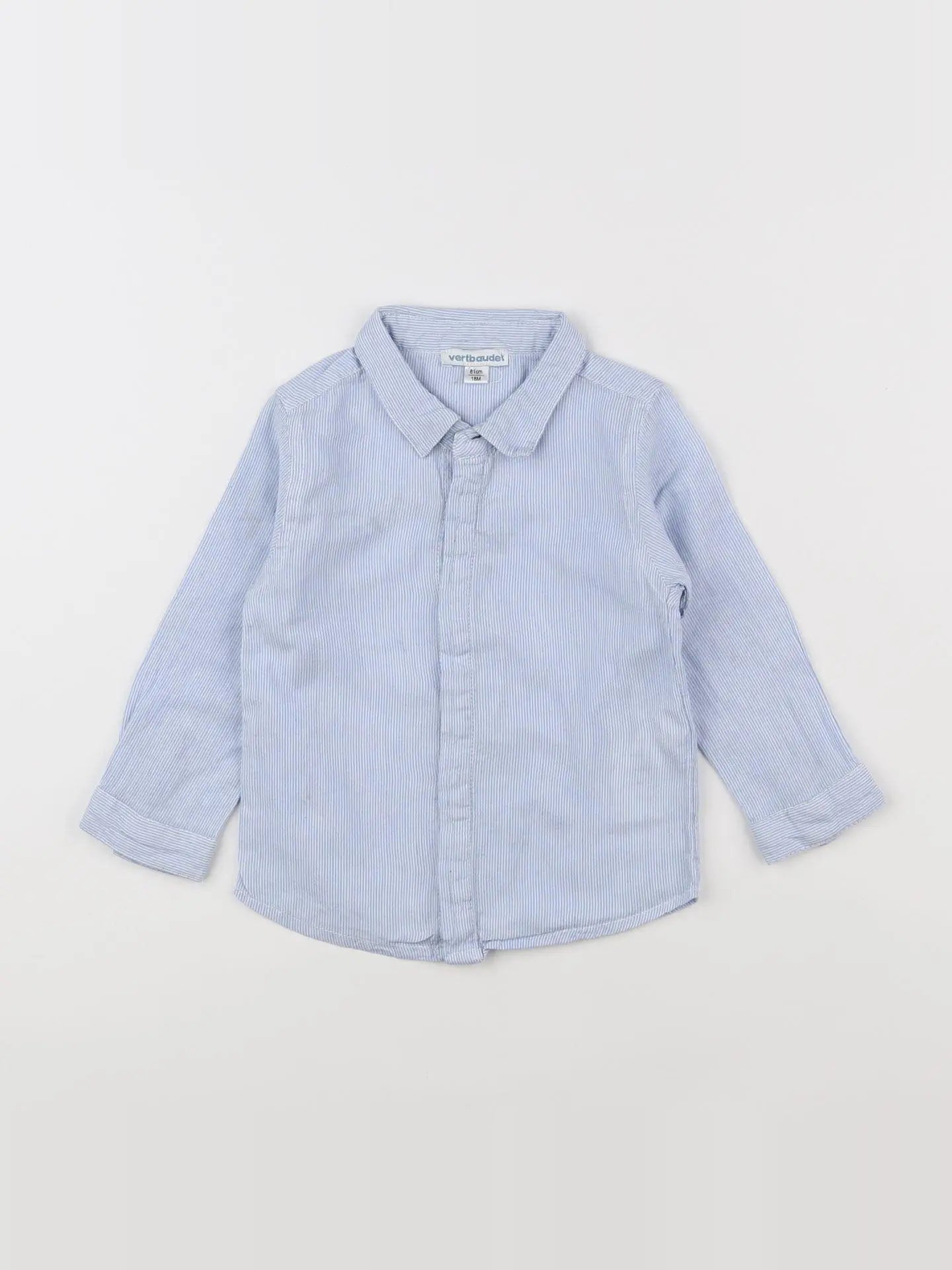 Vertbaudet - chemise bleu, blanc - 18 mois