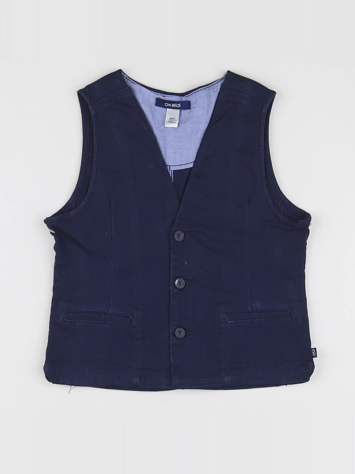 Okaidi - gilet bleu (état neuf) - 6 ans