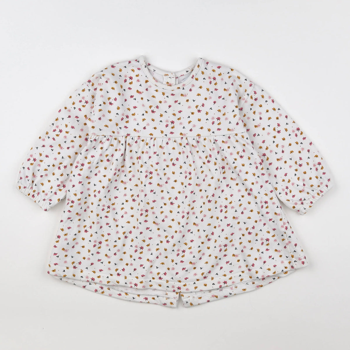 Vertbaudet - robe blanc, rose - 2 ans