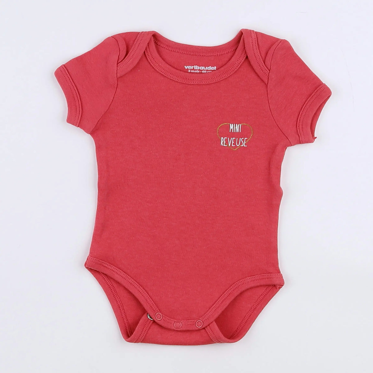 Vertbaudet - body rose - 3 mois