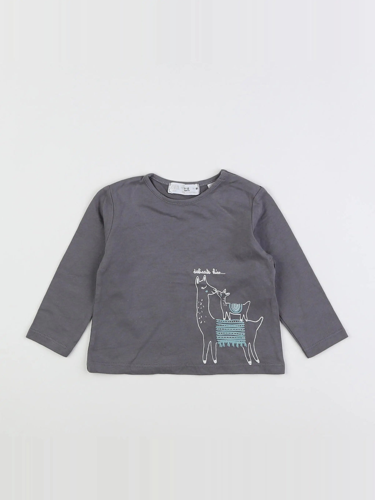 Zara - tee-shirt gris - 9/12 mois
