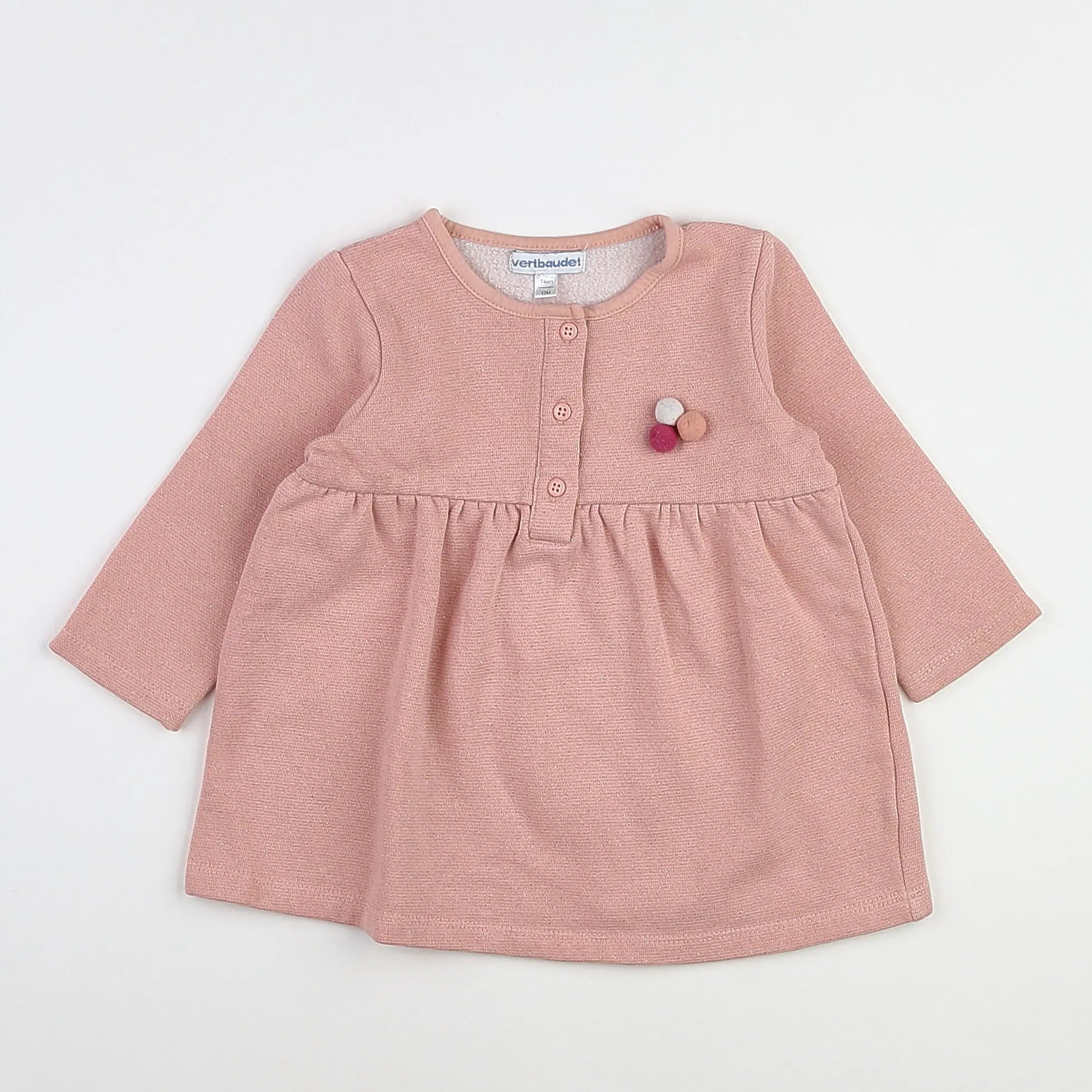 Vertbaudet - robe rose - 12 mois
