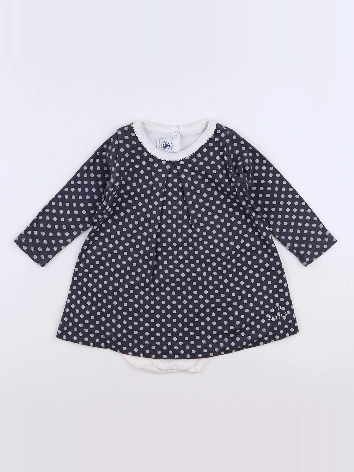 Petit Bateau - robe gris - 12 mois