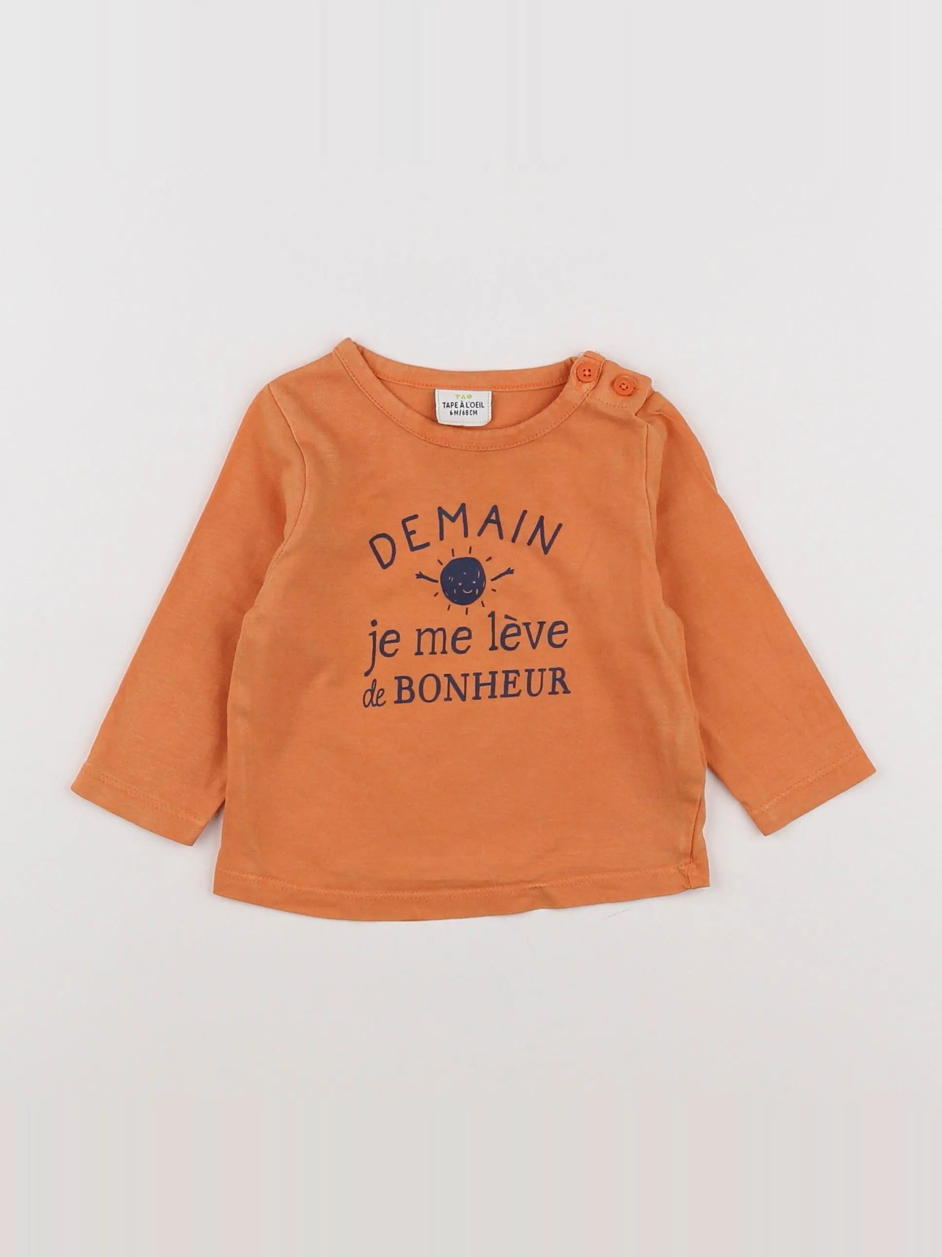 Tape à l'oeil - tee-shirt orange - 6 mois