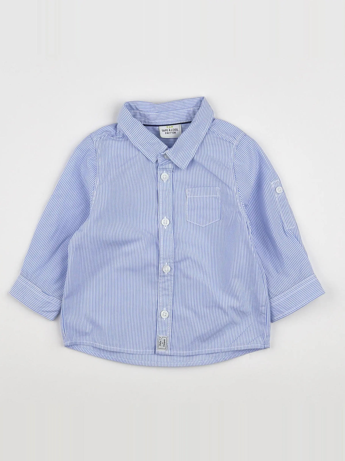 Tape à l'oeil - chemise blanc, bleu - 9 mois
