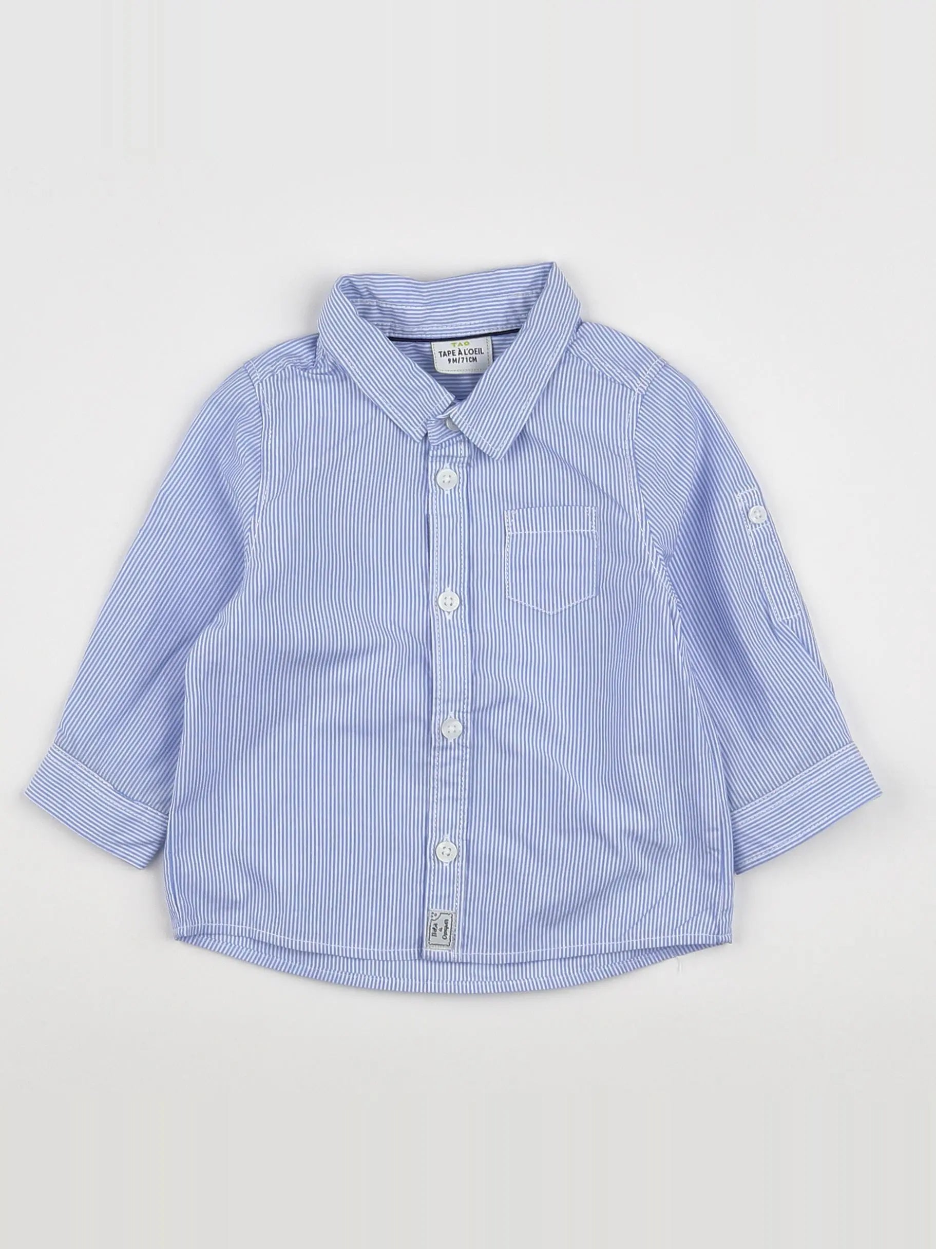Tape à l'oeil - chemise blanc, bleu - 9 mois