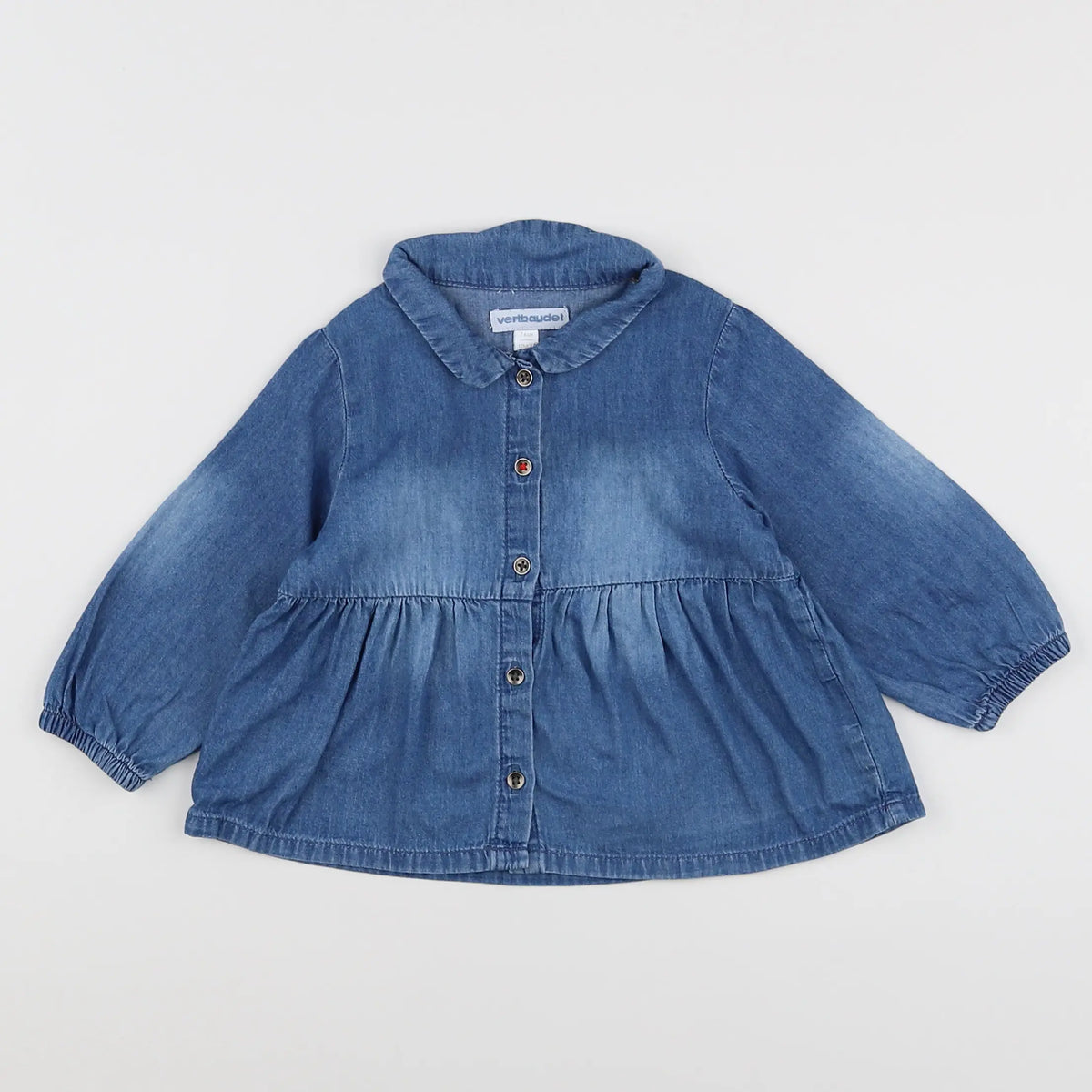Vertbaudet - blouse bleu - 12 mois