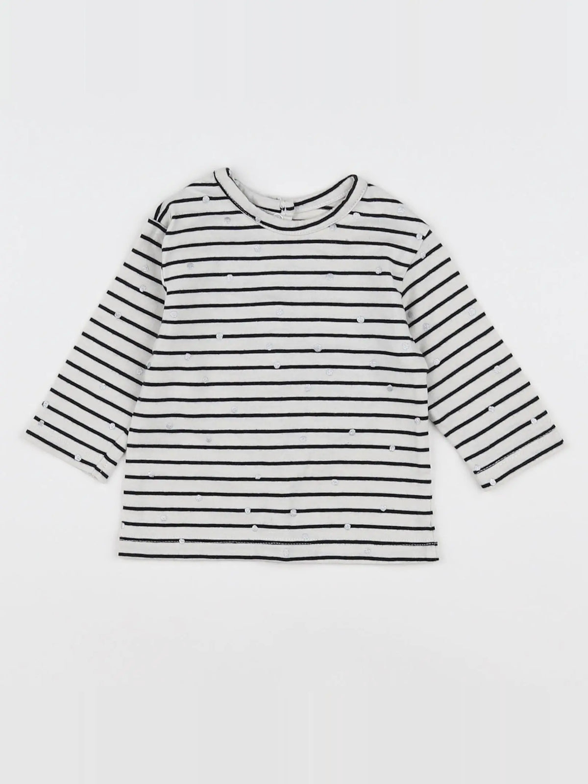 Vertbaudet - tee-shirt blanc, noir - 3 mois