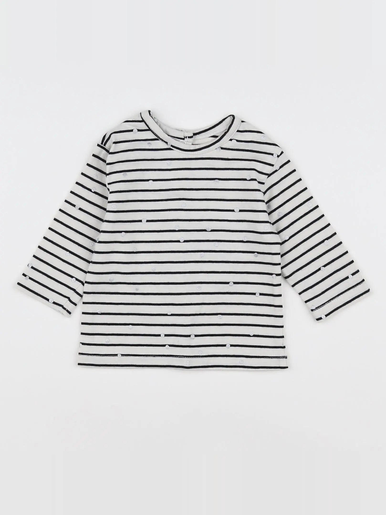 Vertbaudet - tee-shirt blanc, noir - 3 mois
