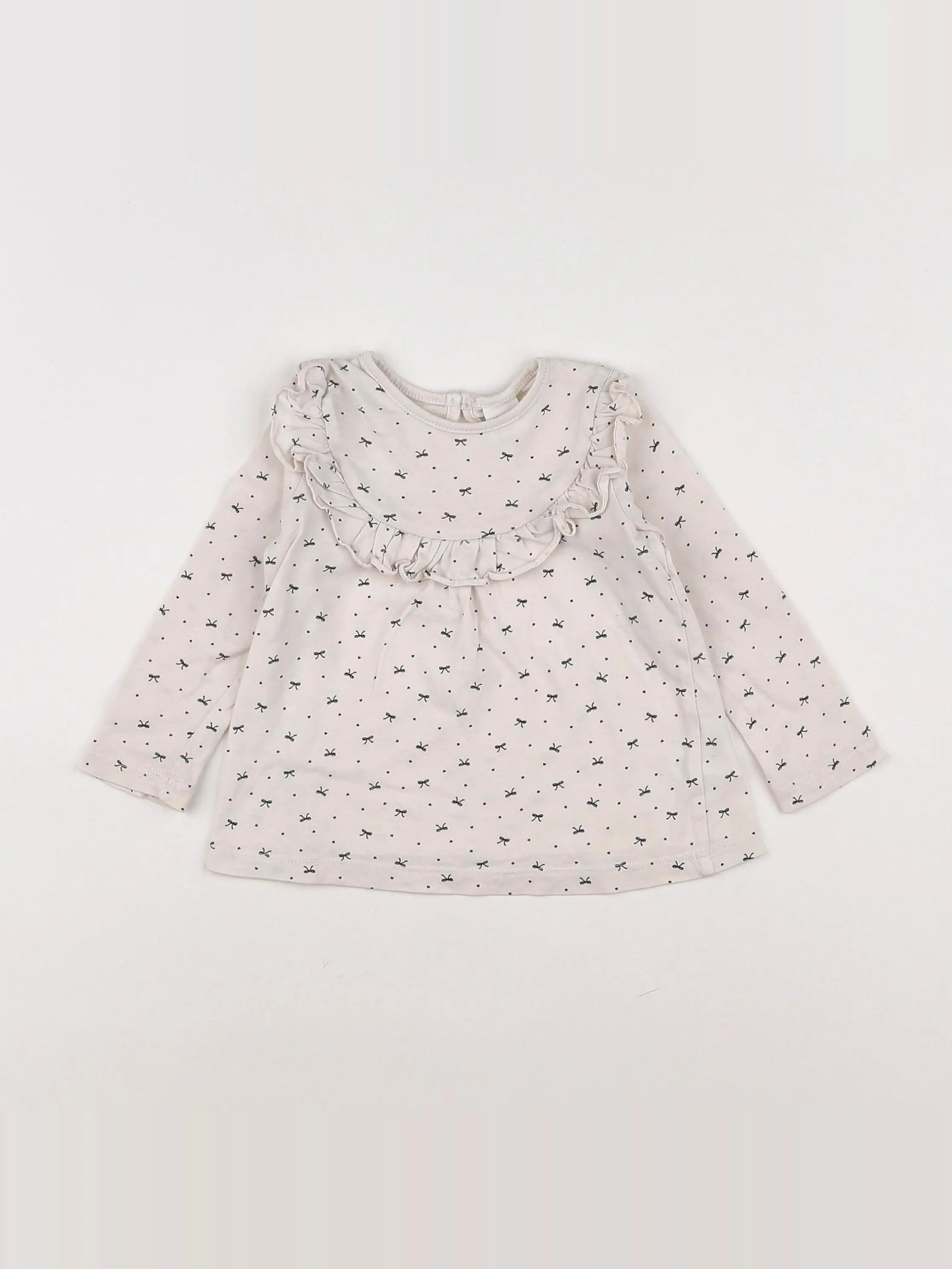 H&M - tee-shirt beige, noir - 9/12 mois