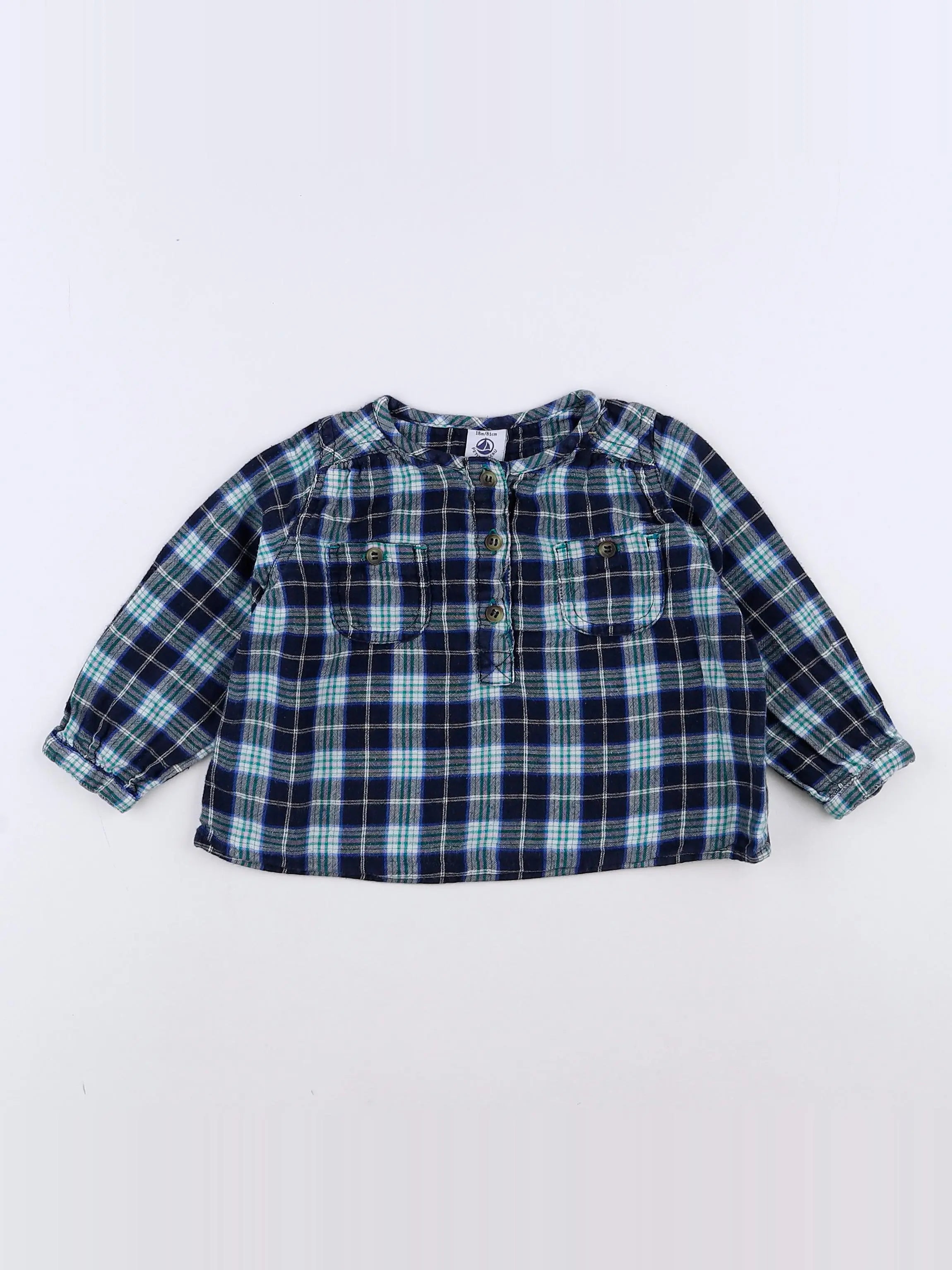Petit Bateau - chemise multicolore - 18 mois