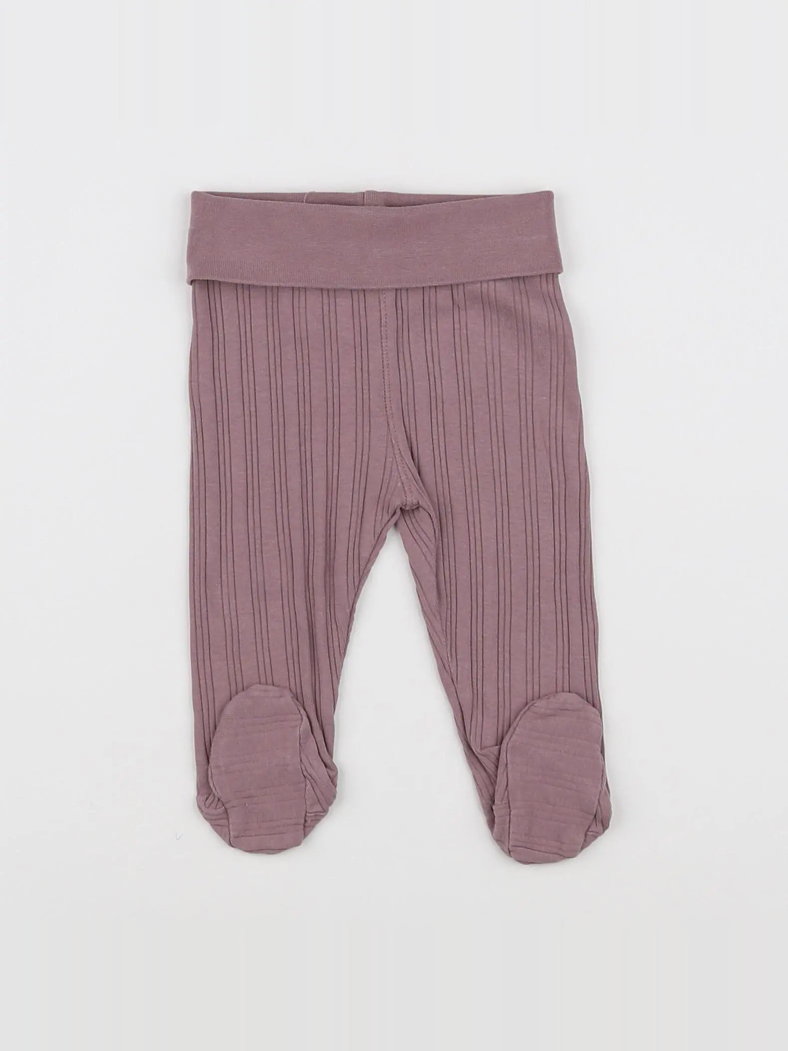 H&M - legging blanc, violet - 3 mois