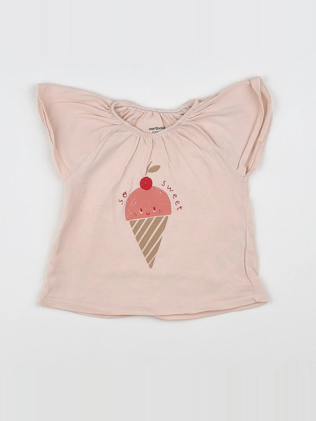 Vertbaudet - tee-shirt rose - 6 mois