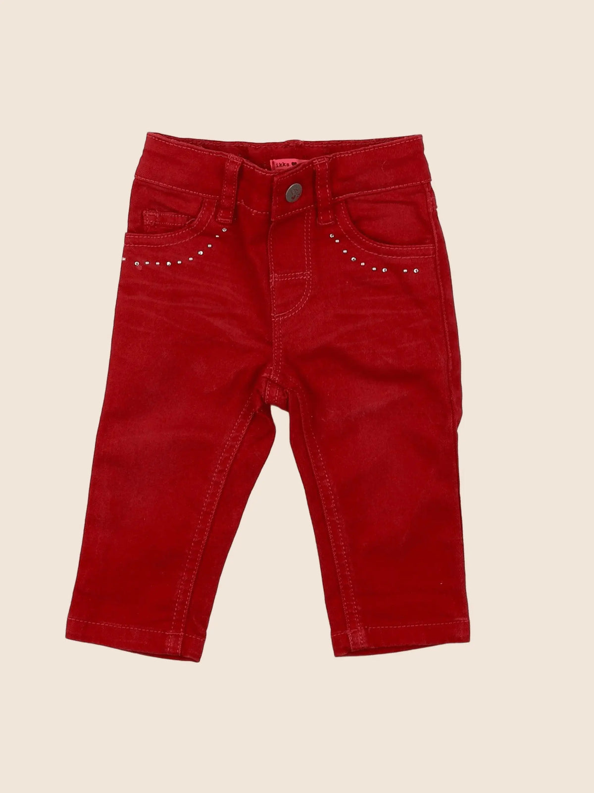 IKKS - jean rouge - 3 mois