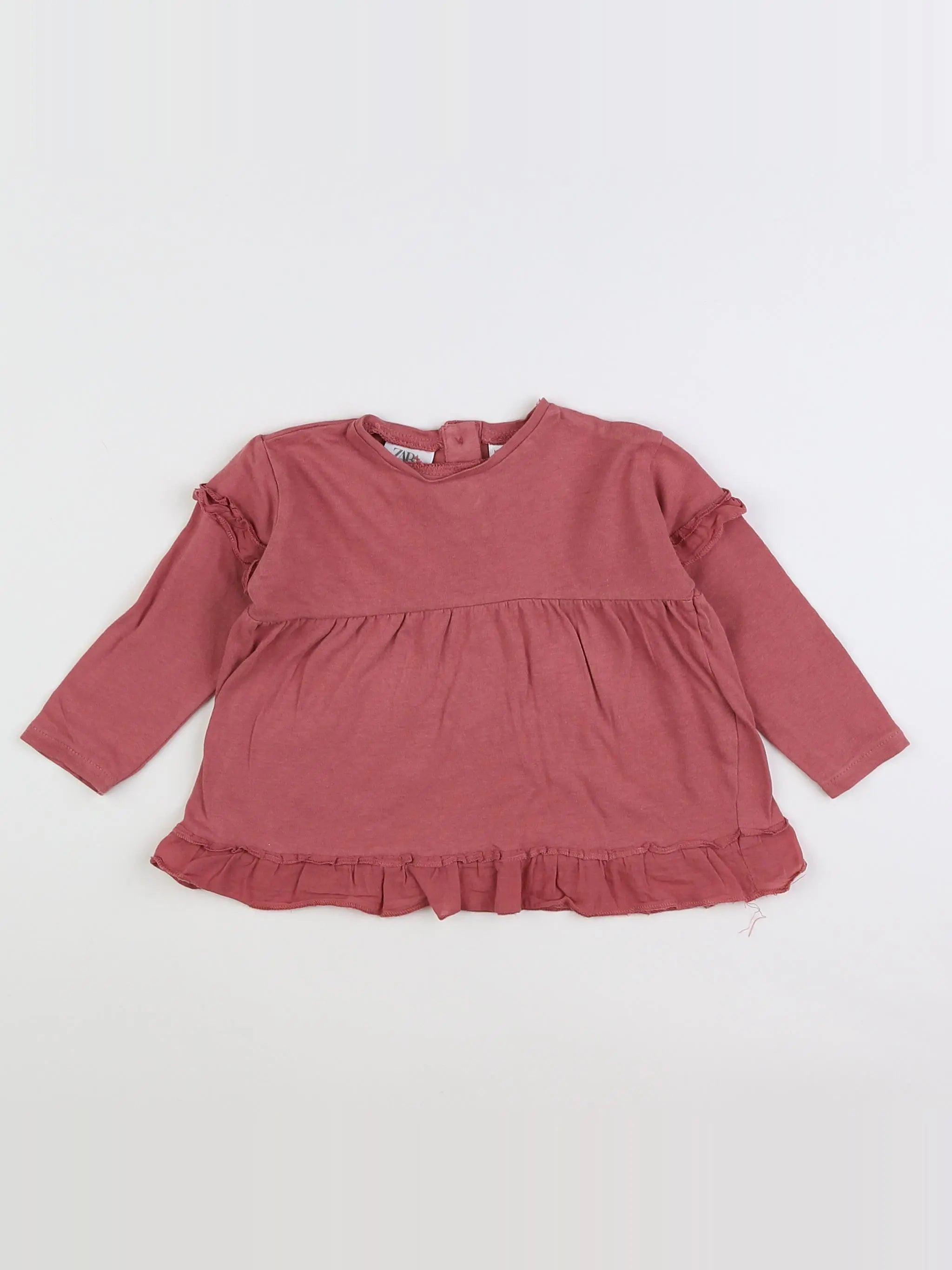 Zara - tee-shirt rose - 6/9 mois