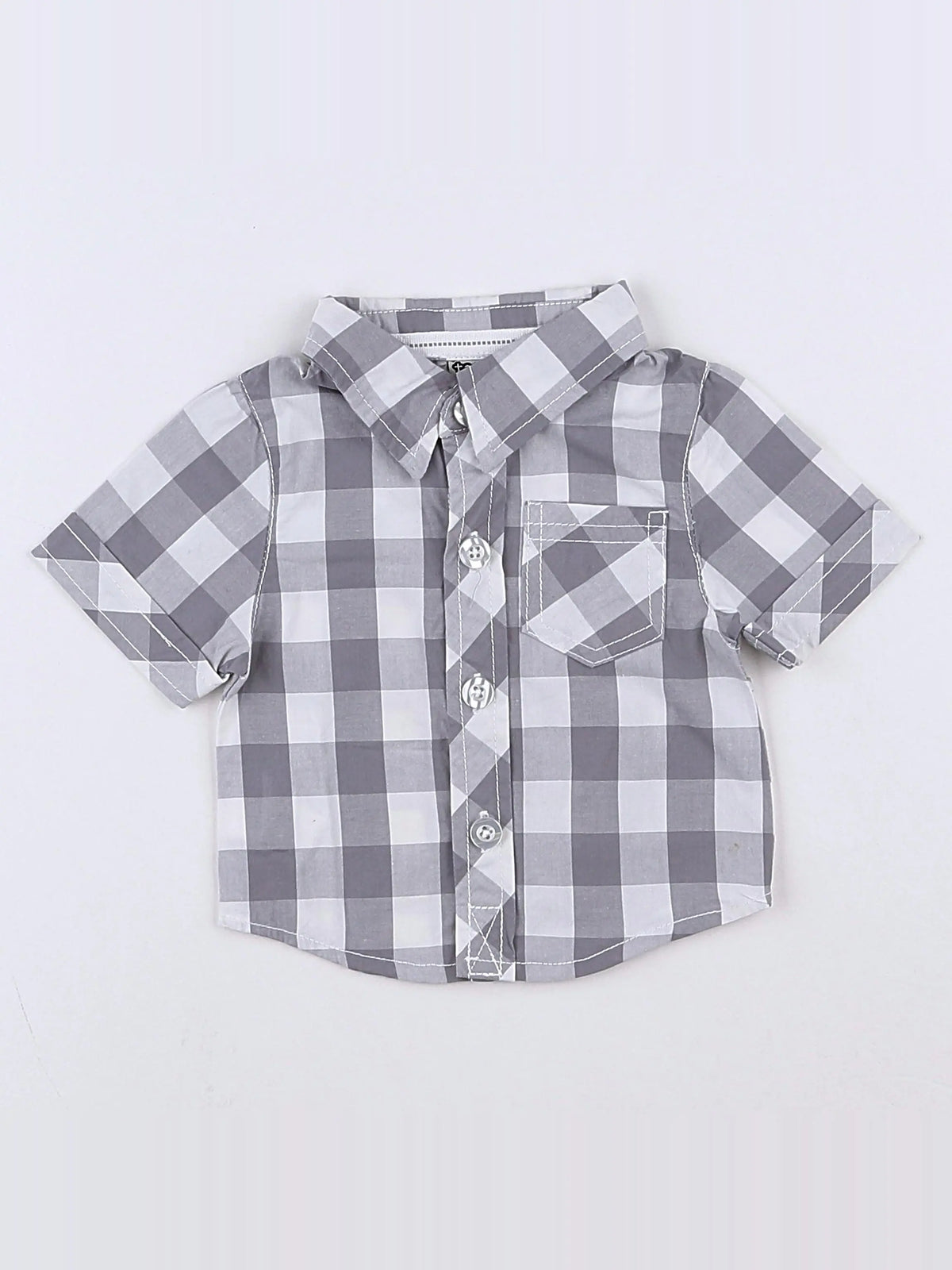 Tape à l'oeil - chemise blanc, gris - 3 mois