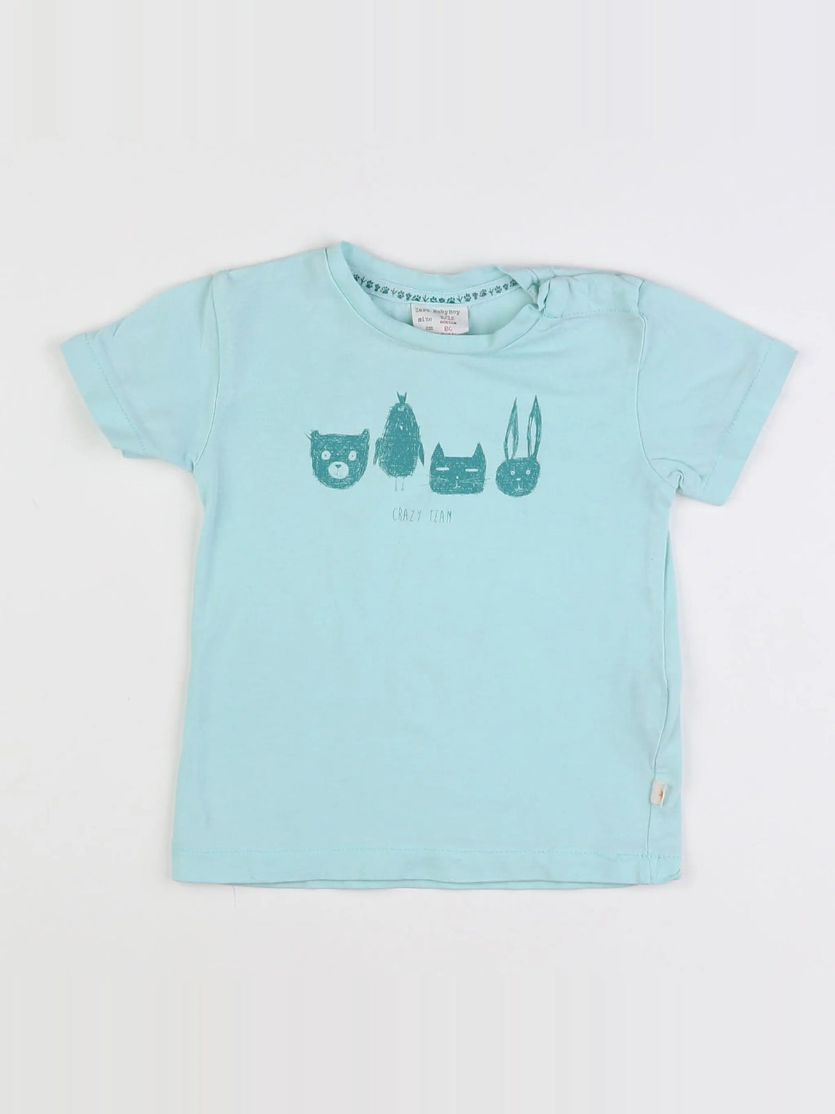 Zara - tee-shirt bleu - 9/12 mois