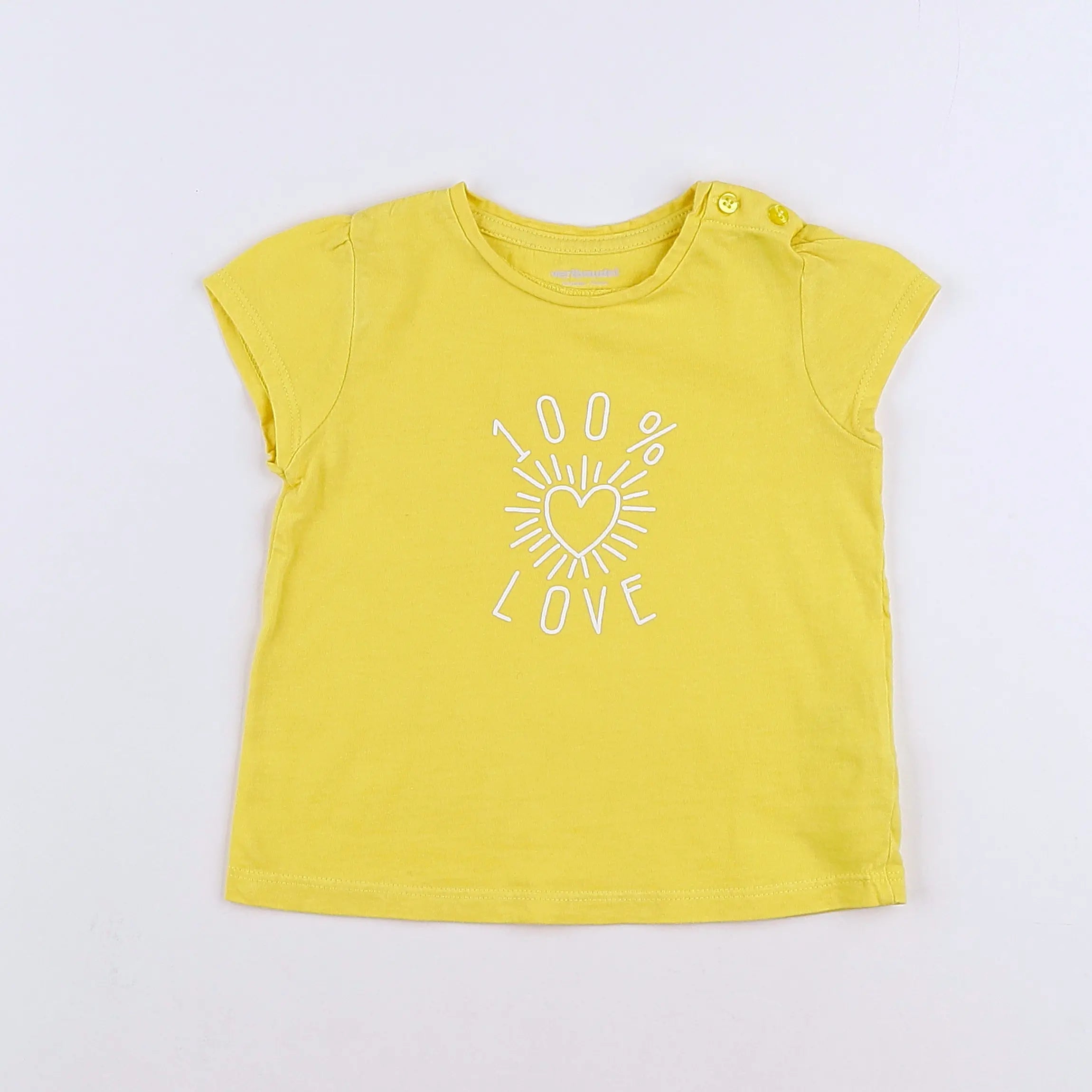 Vertbaudet - tee-shirt jaune - 12 mois
