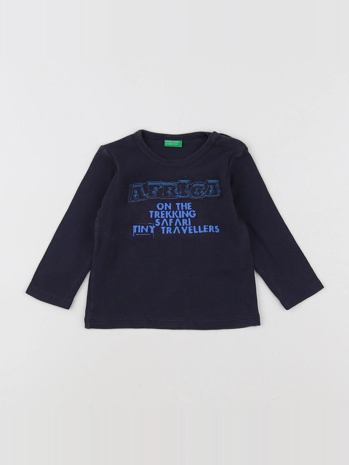 Benetton - tee-shirt bleu - 6/9 mois
