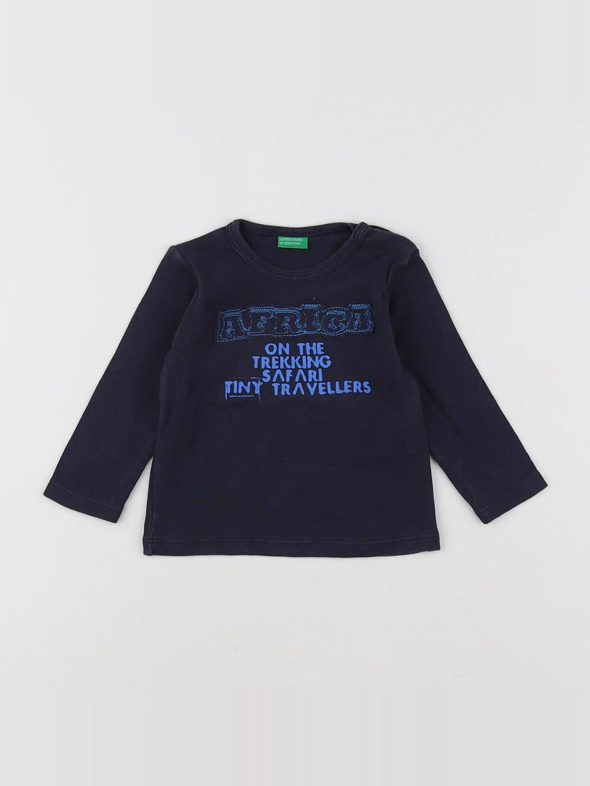 Benetton - tee-shirt bleu - 6/9 mois