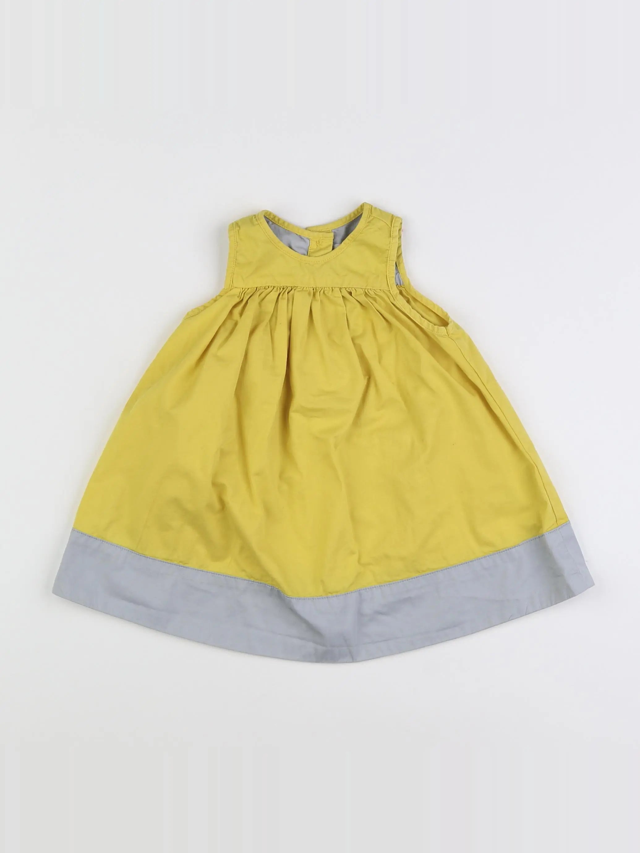 Petit Bateau - robe jaune, gris - 6 mois