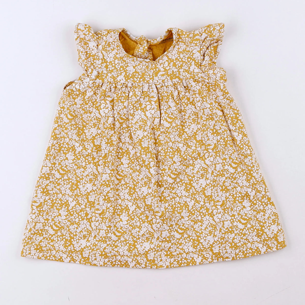Vertbaudet - robe jaune, blanc - 12 mois