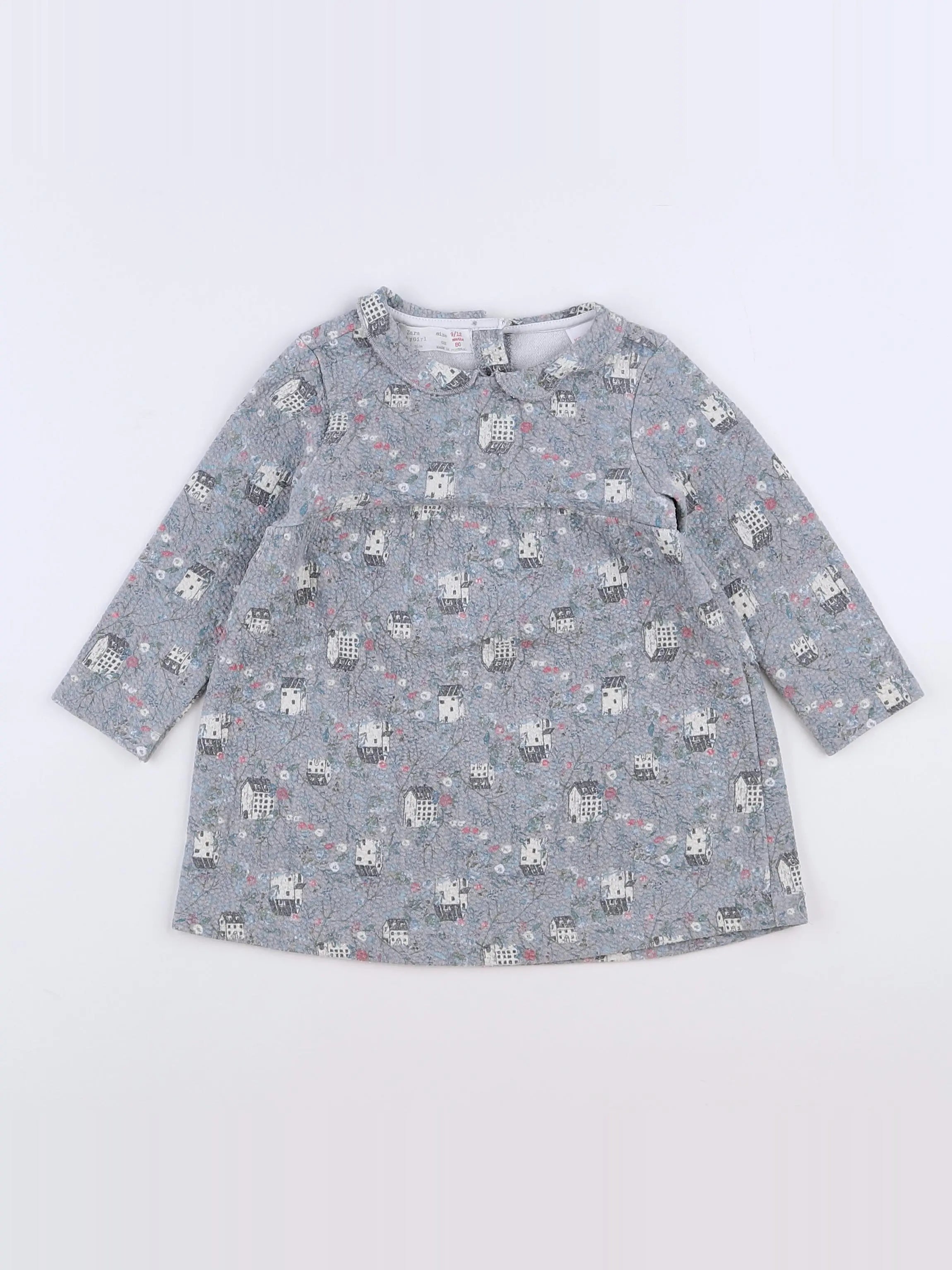 Zara - robe gris - 9/12 mois