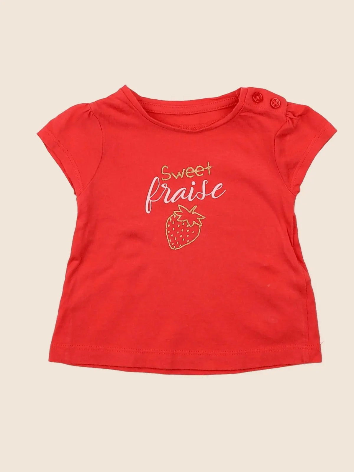 Vertbaudet - tee-shirt rouge - 3 mois