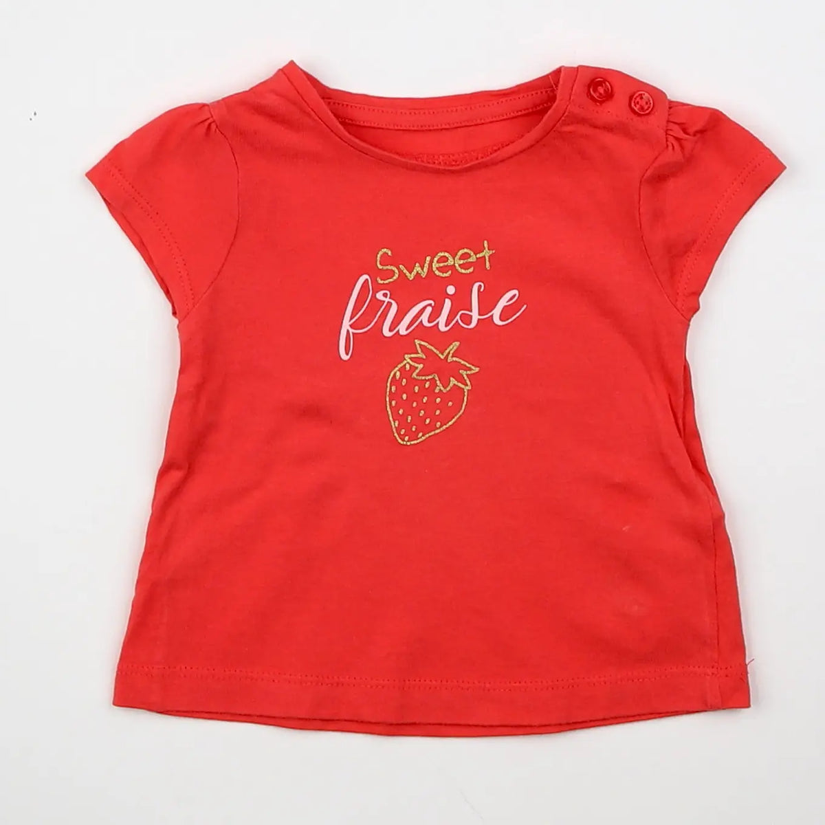 Vertbaudet - tee-shirt rouge - 3 mois