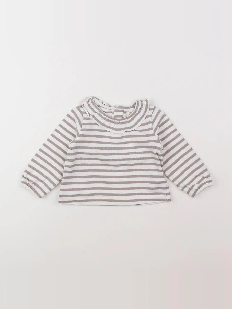 Gocco - tee-shirt blanc, marron - 12/18 mois