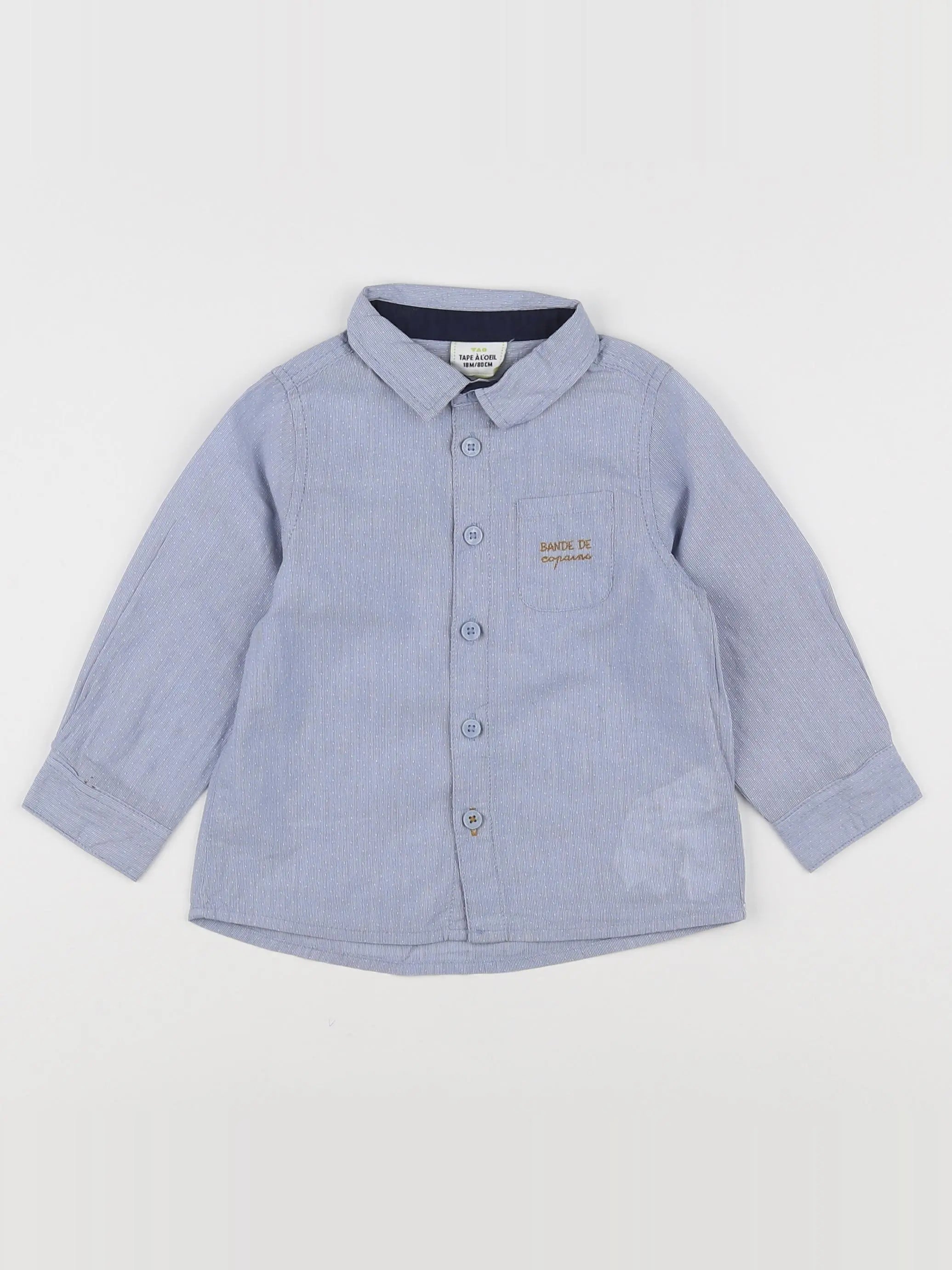 Tape à l'oeil - chemise bleu - 18 mois
