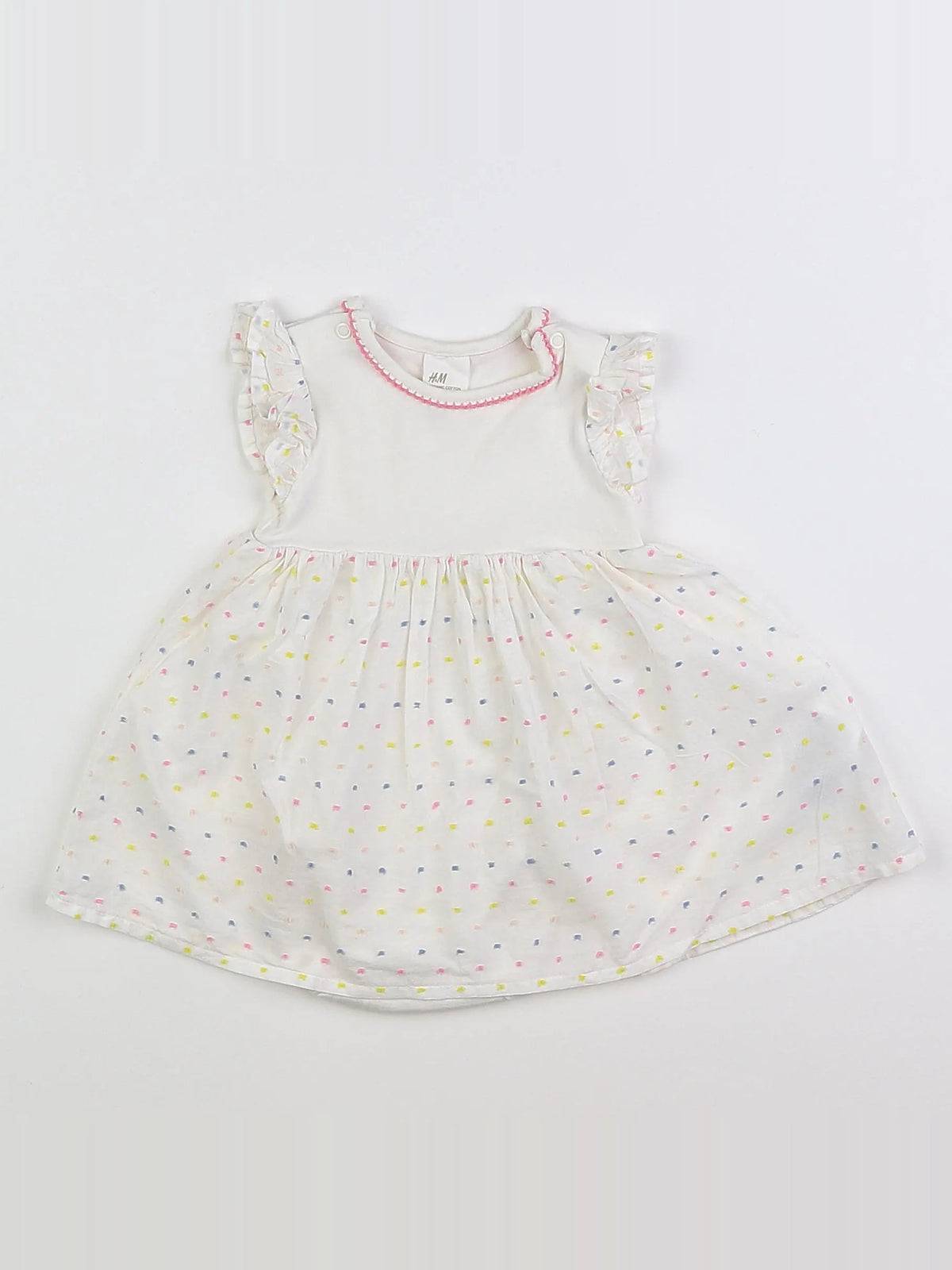 H&M - robe blanc, multicolore - 3 mois