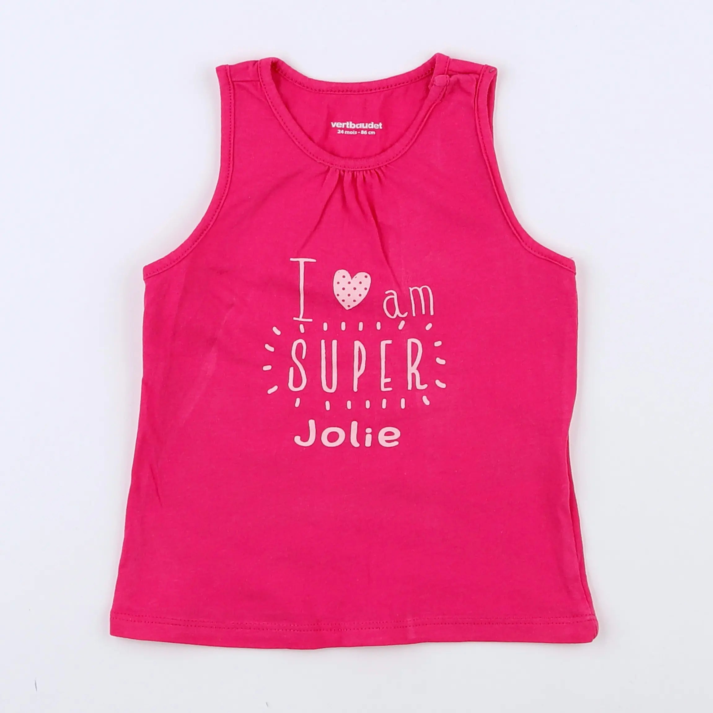 Vertbaudet - débardeur rose - 2 ans