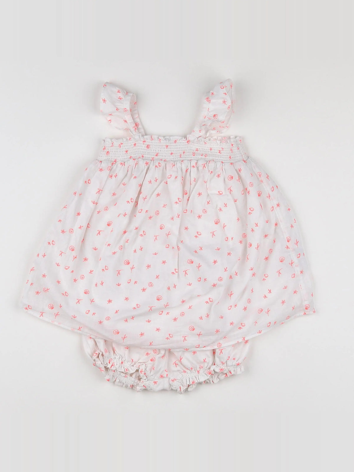 Vertbaudet - robe blanc, rose - 18 mois