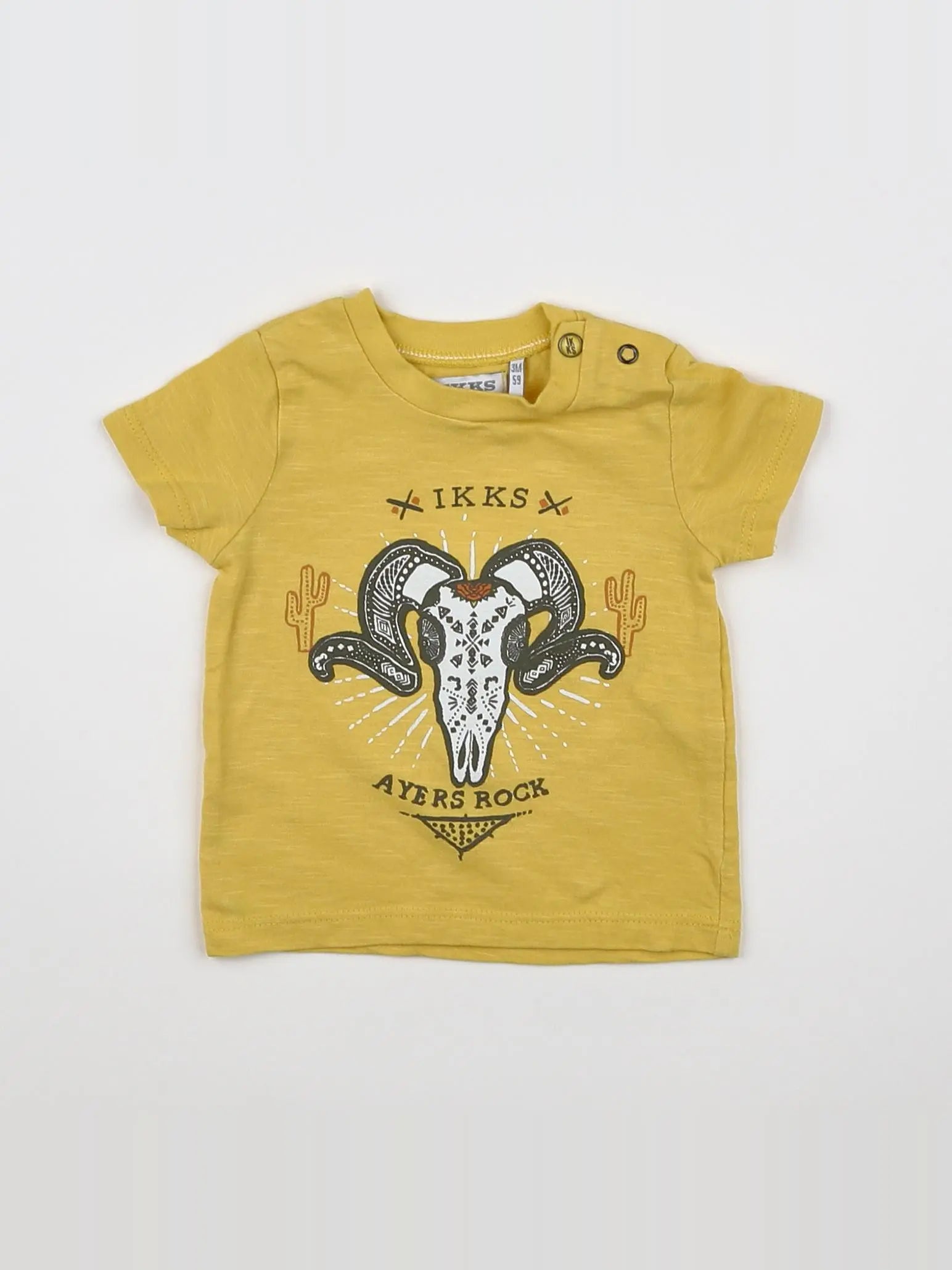IKKS - tee-shirt jaune, gris - 3 mois