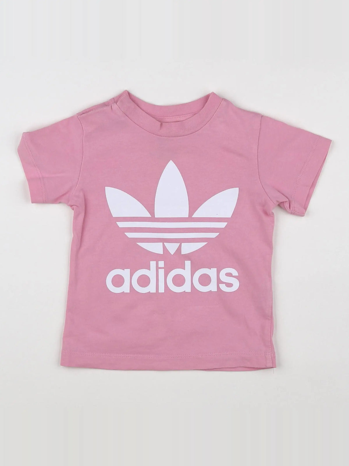 Adidas - tee-shirt blanc, rose - 18 mois