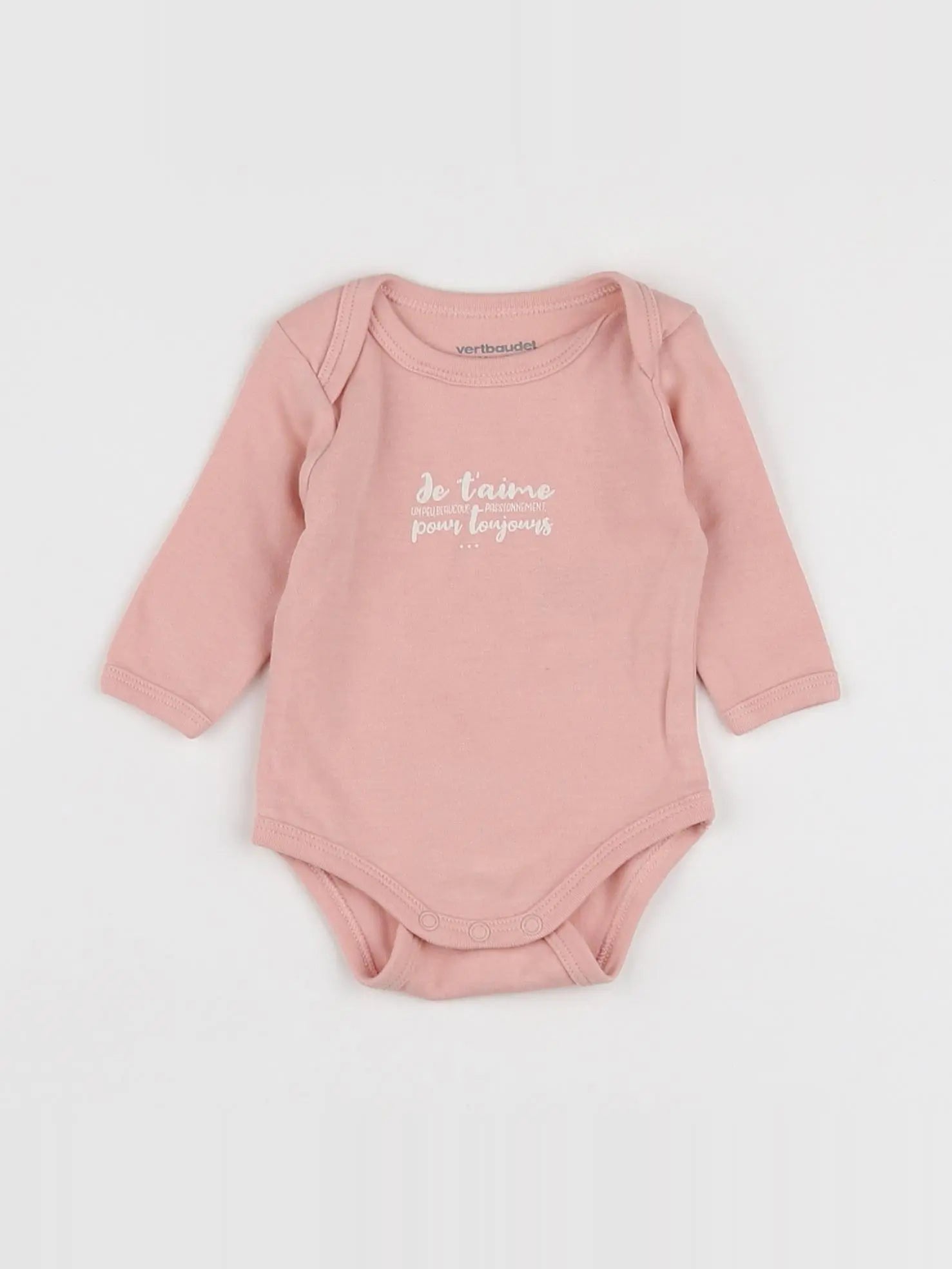 Vertbaudet - body rose - 1 mois