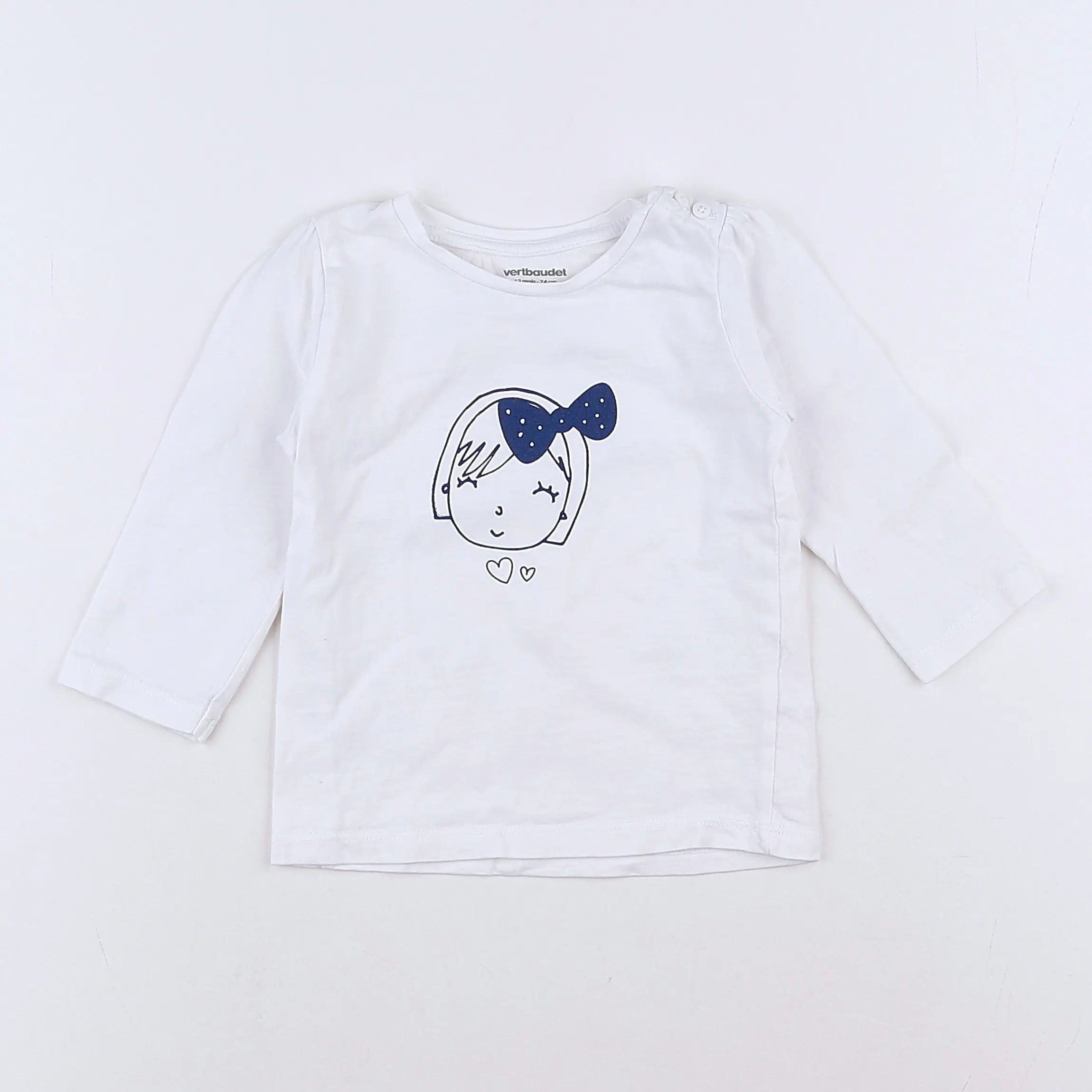 Vertbaudet - tee-shirt blanc - 12 mois