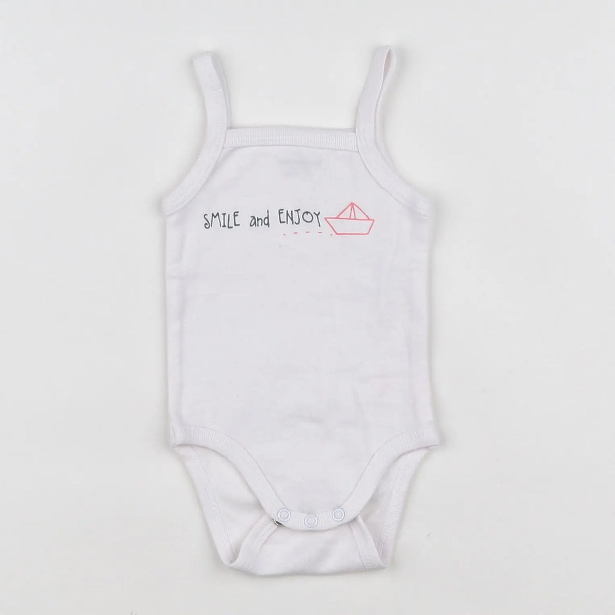 Vertbaudet - body vetement blanc, rose - 3 mois