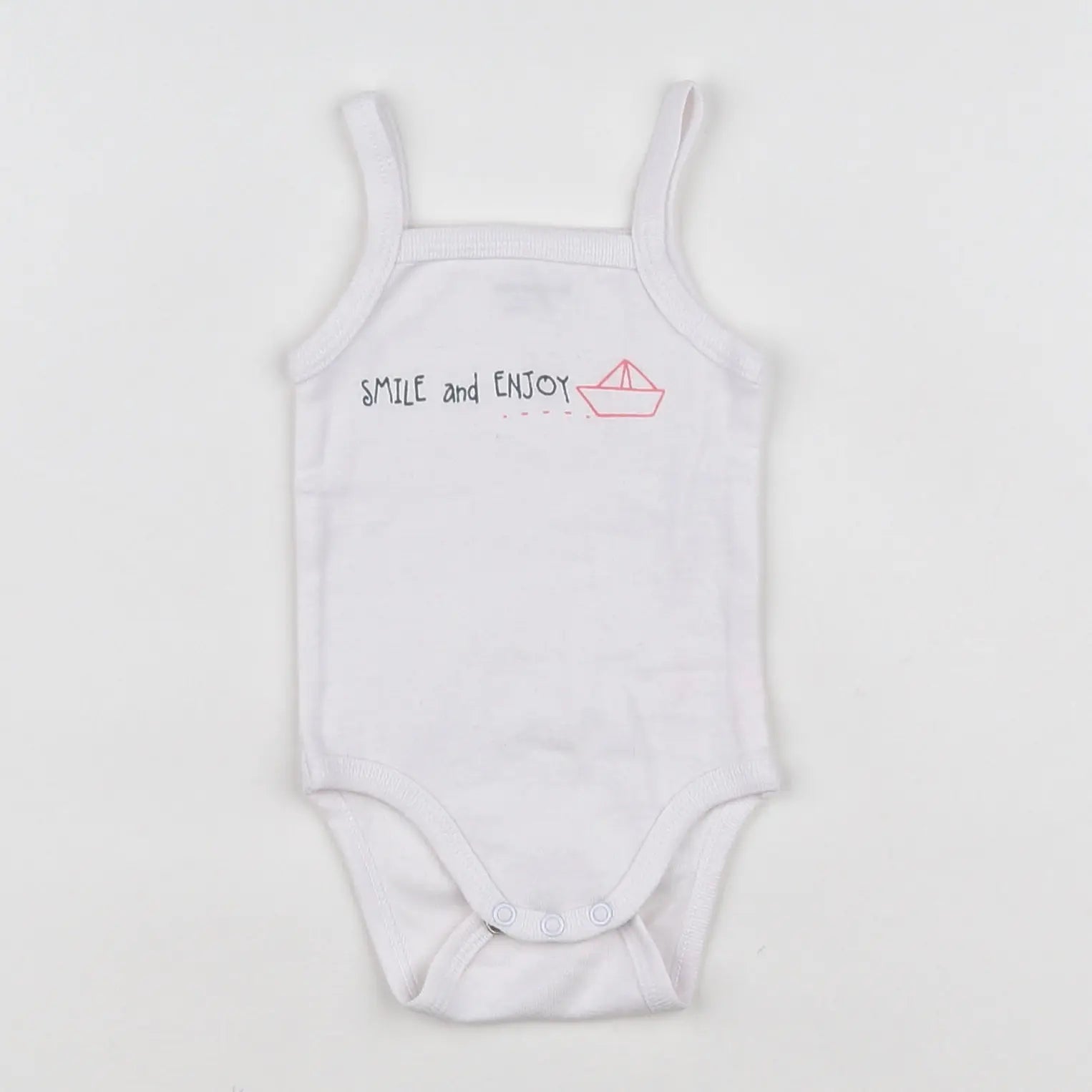 Vertbaudet - body vetement blanc, rose - 3 mois