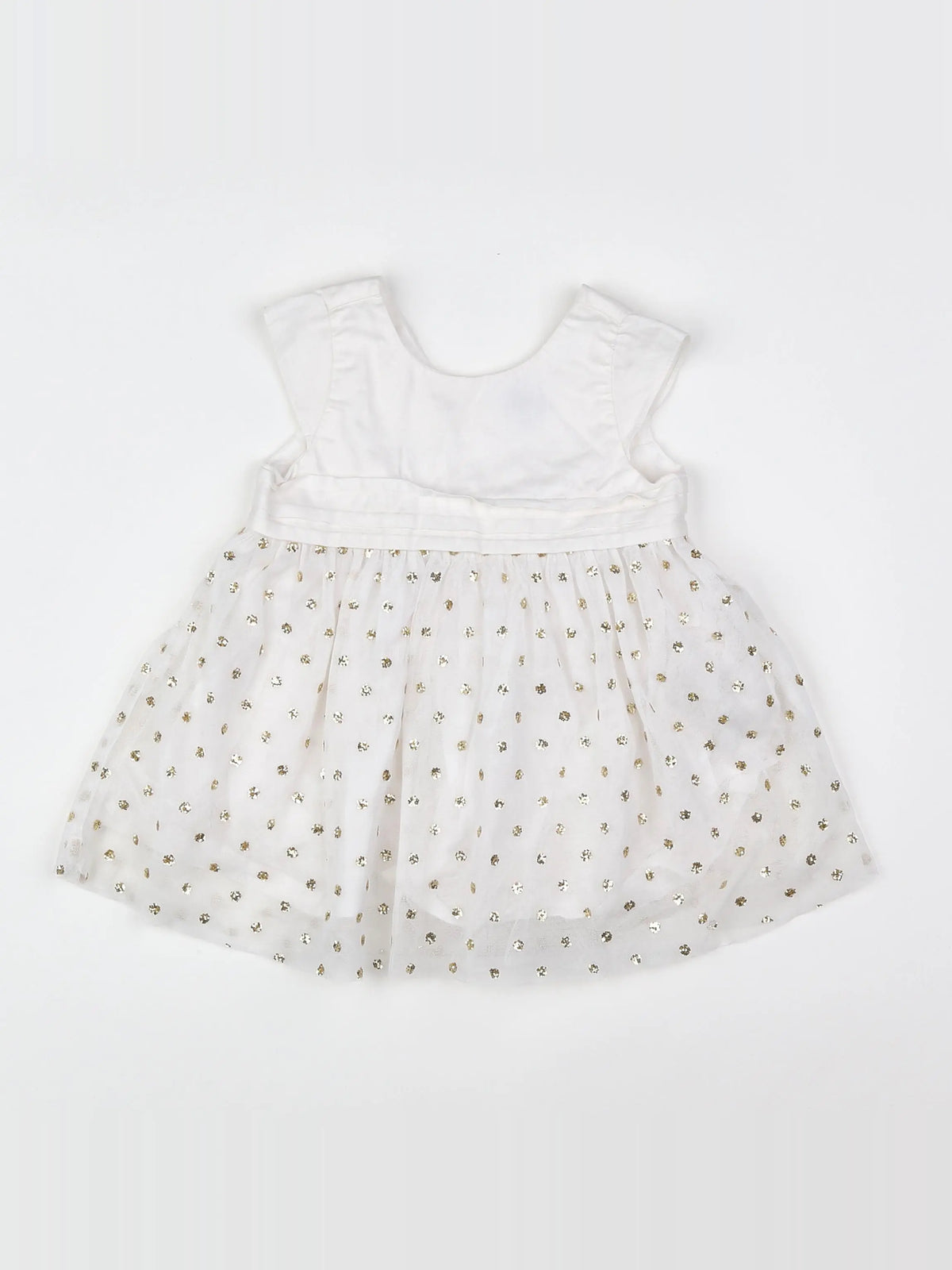 Petit Bateau - robe blanc, or - 6 mois