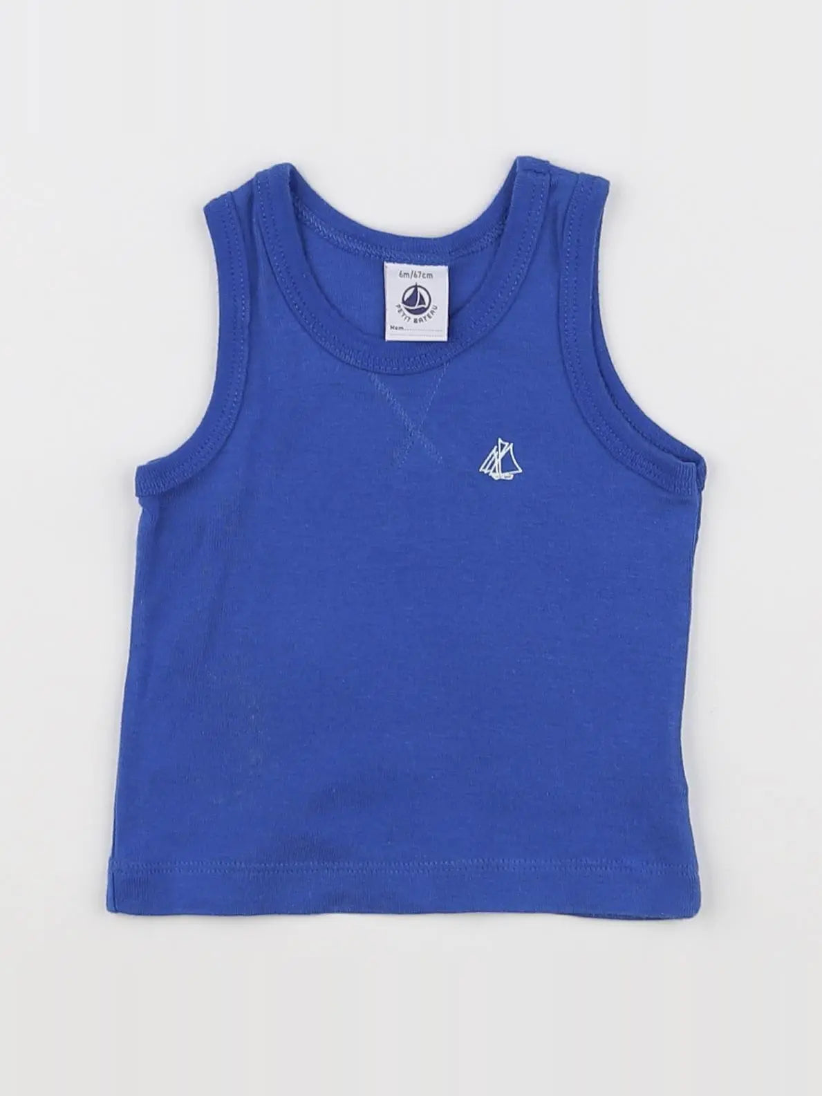 Petit Bateau - maillot de corps bleu - 6 mois