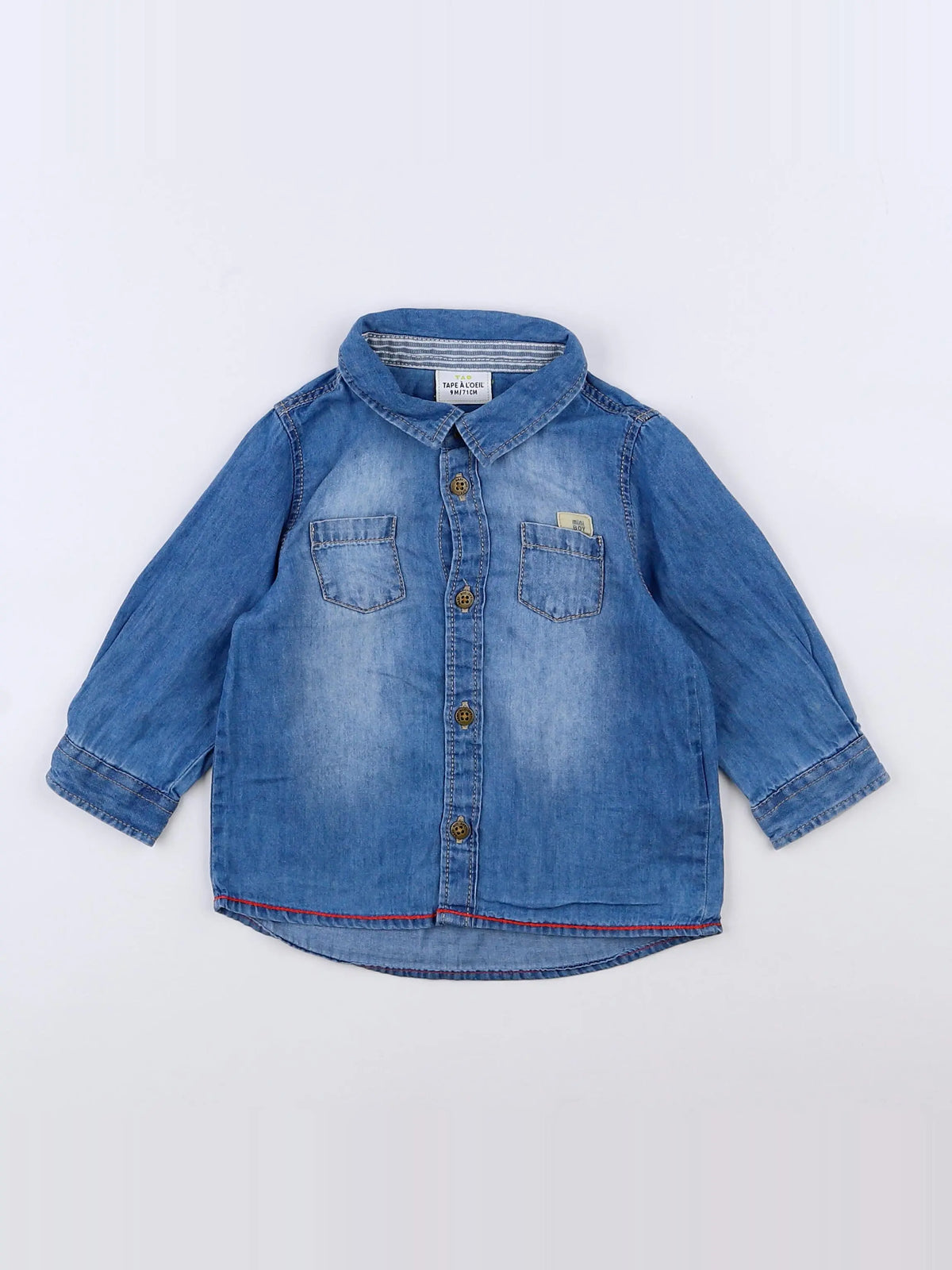 Tape à l'oeil - chemise bleu - 9 mois