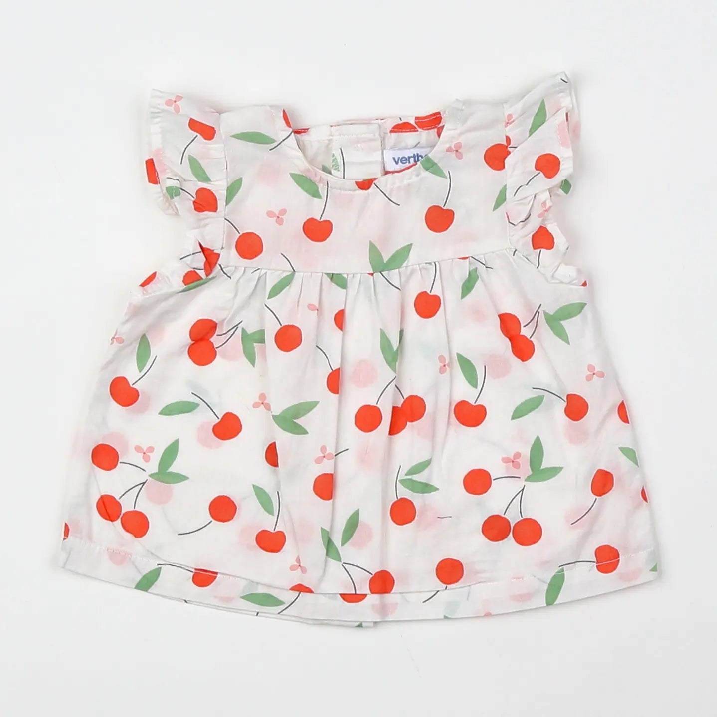 Vertbaudet - blouse blanc, rouge - 3 mois