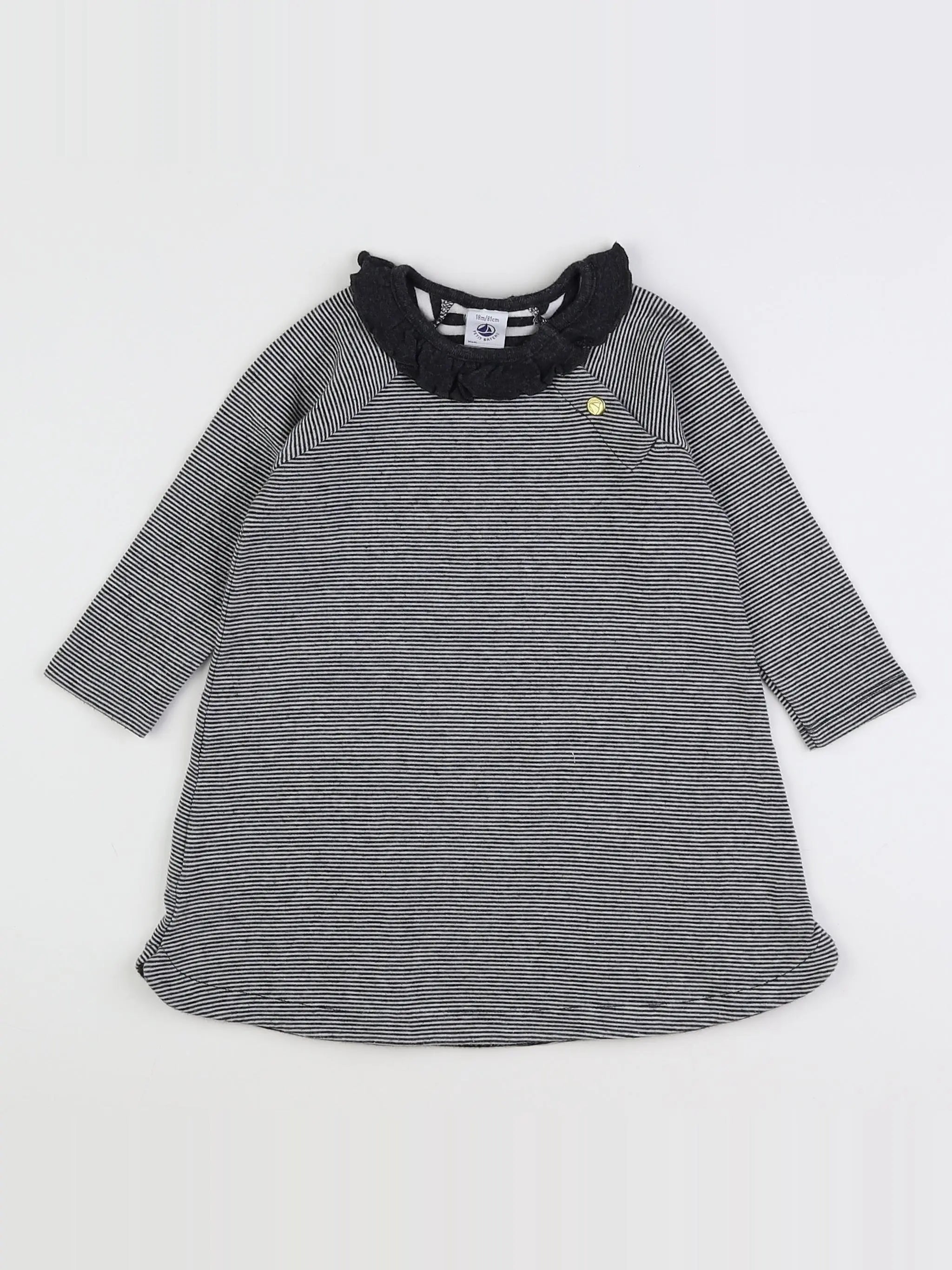 Petit Bateau - robe gris - 18 mois
