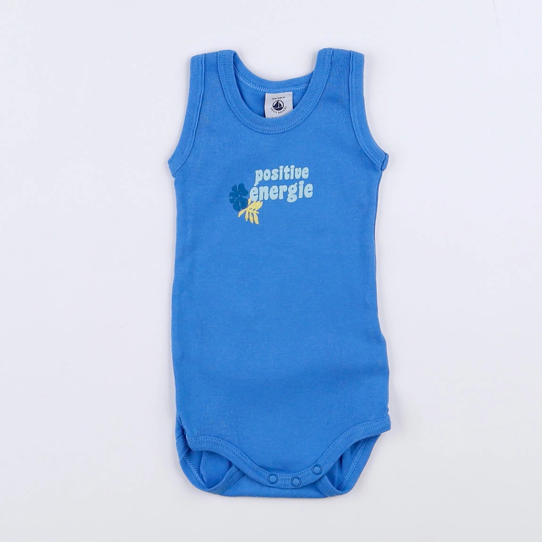 Petit Bateau - body bleu - 3 mois