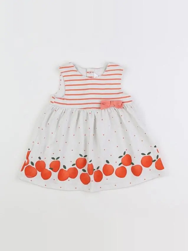 Mayoral - robe blanc, orange - 3/6 mois