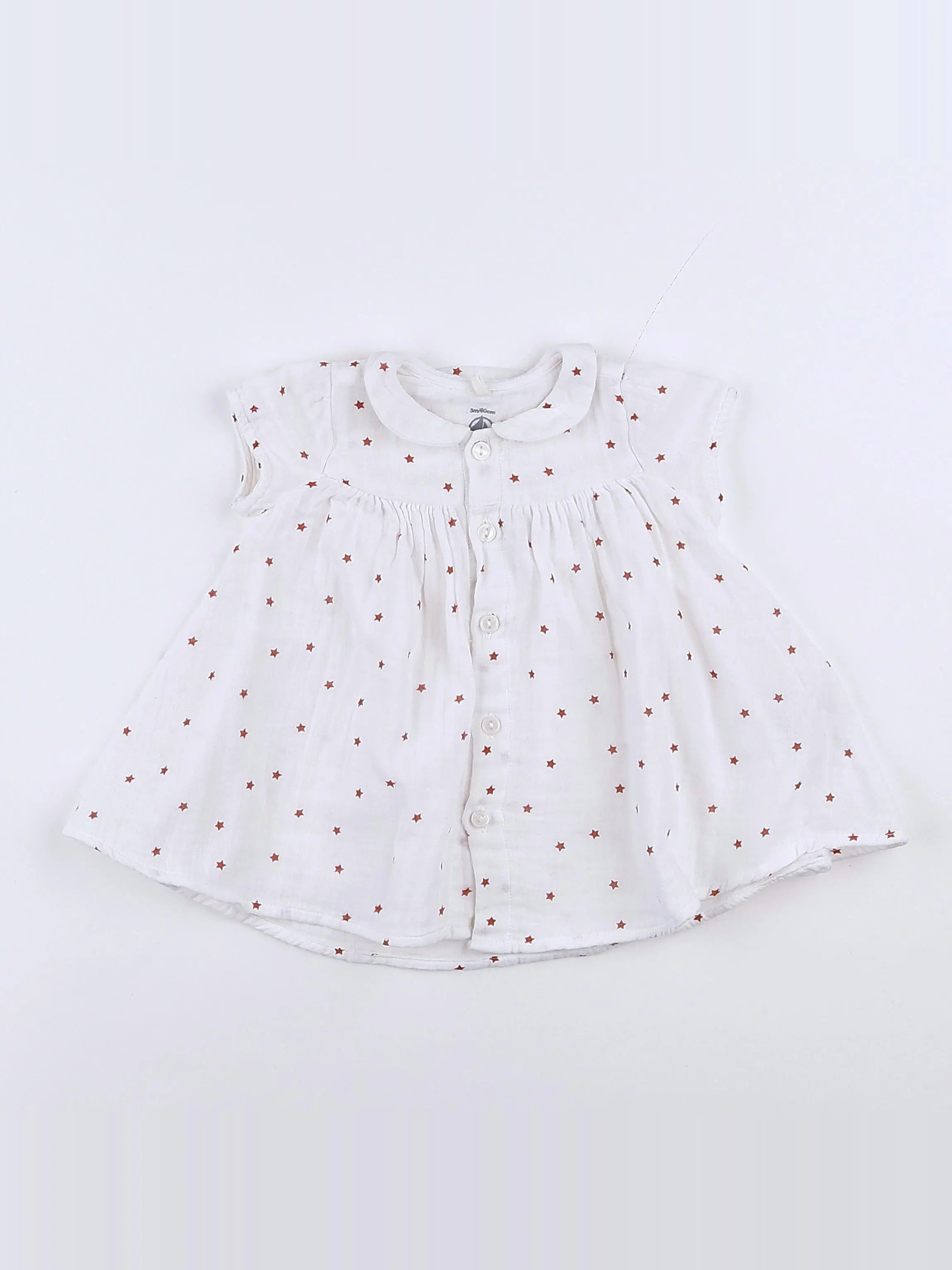 Petit Bateau - robe blanc - 3 mois
